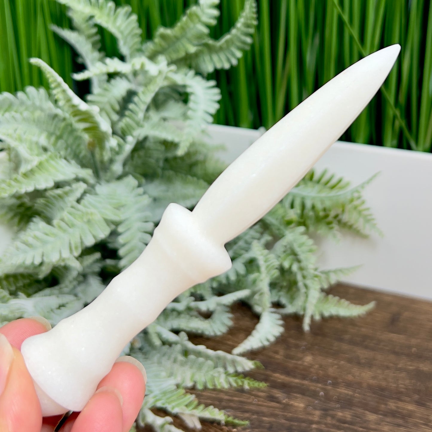 Marble White Knife Dagger Crystal Blade Decoration Reiki Healing Gift