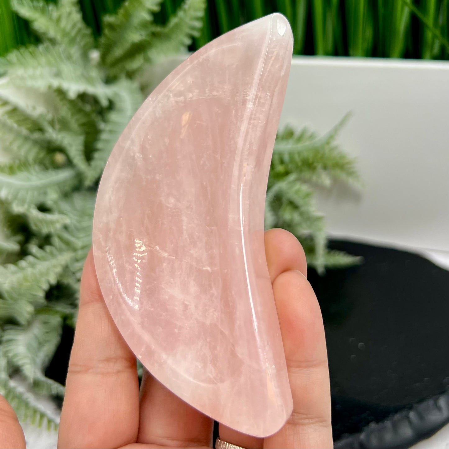 Rose Quartz Moon Crescent Bowl Crystal 156g