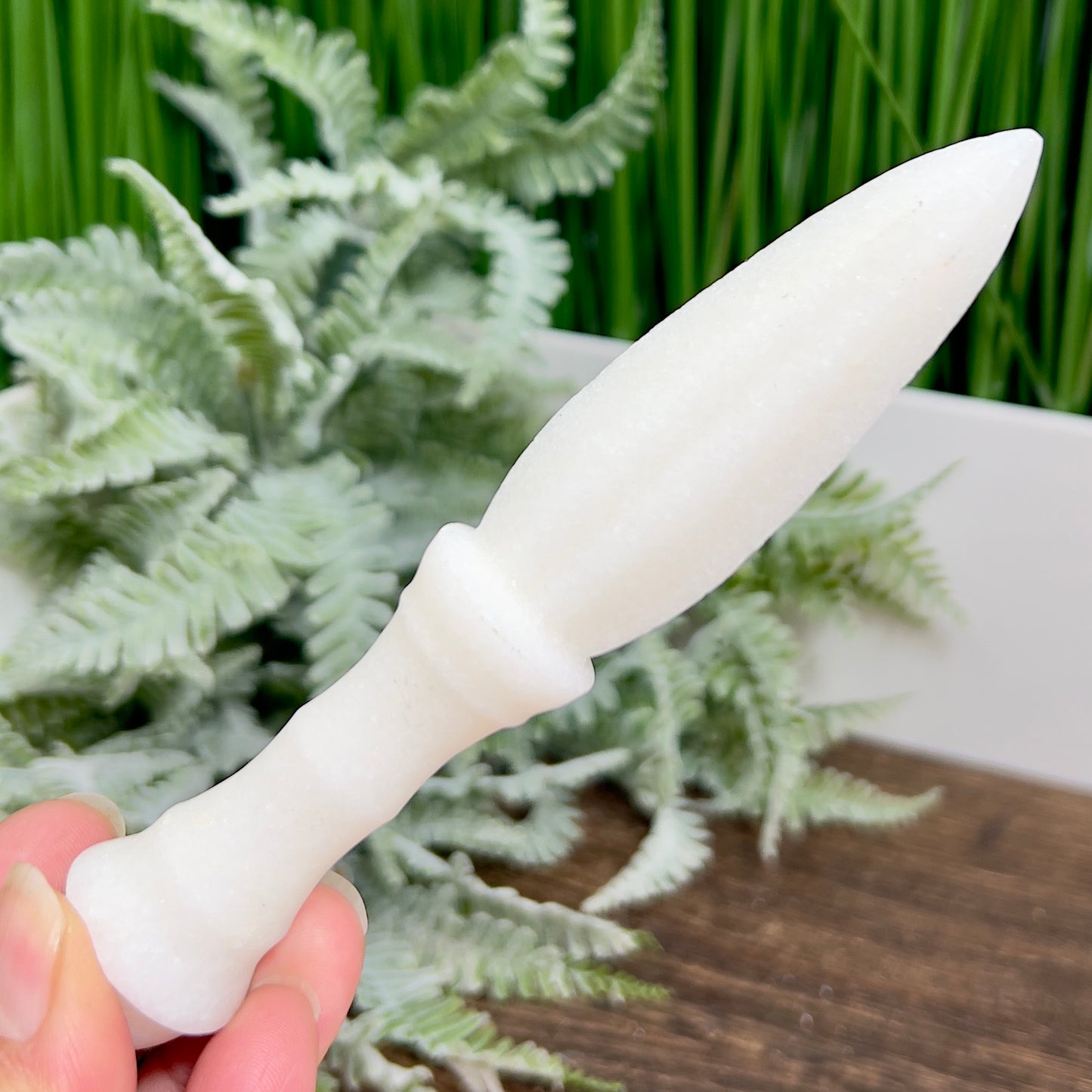 Marble White Knife Dagger Crystal Blade Decoration Reiki Healing Gift