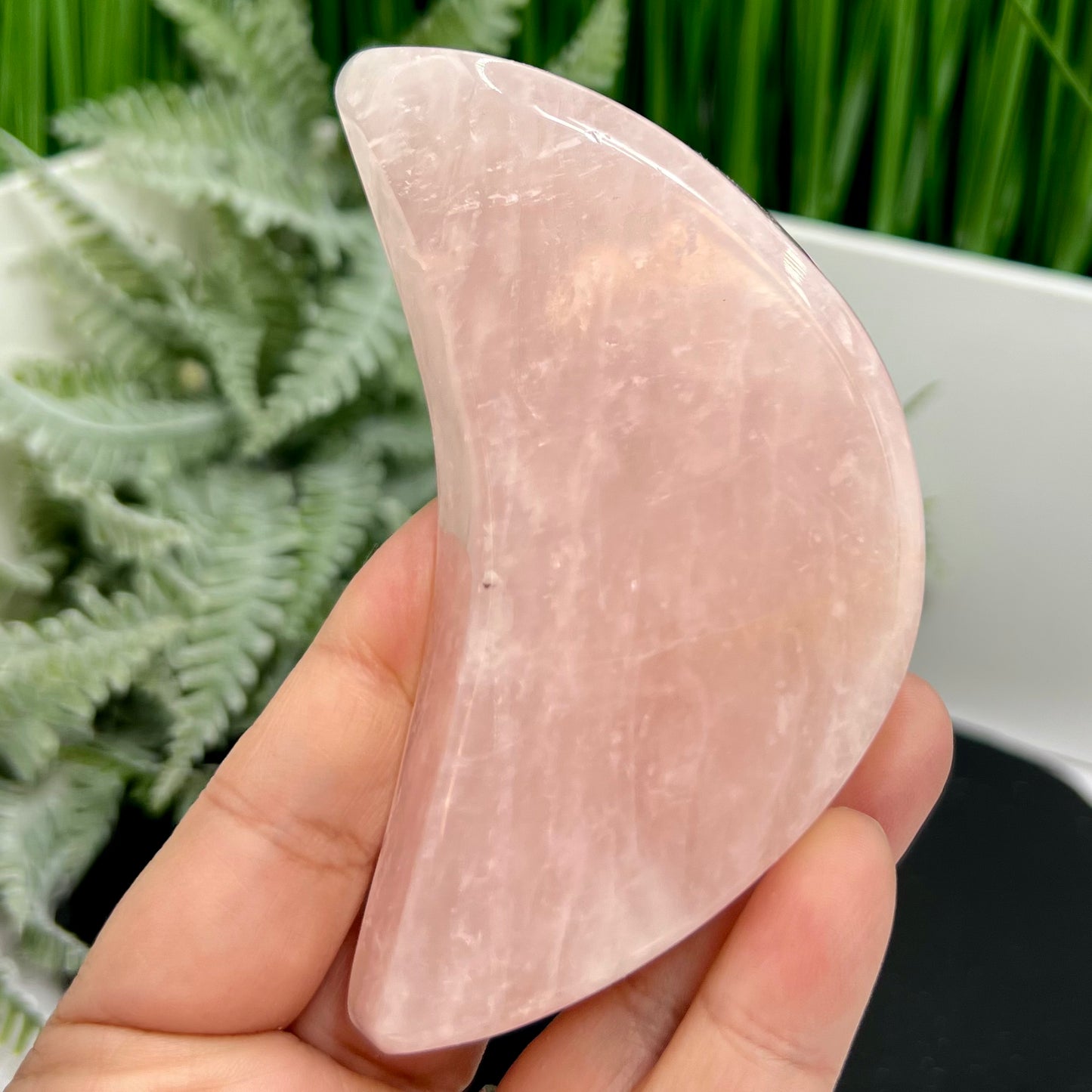 Rose Quartz Moon Crescent Bowl Crystal 156g
