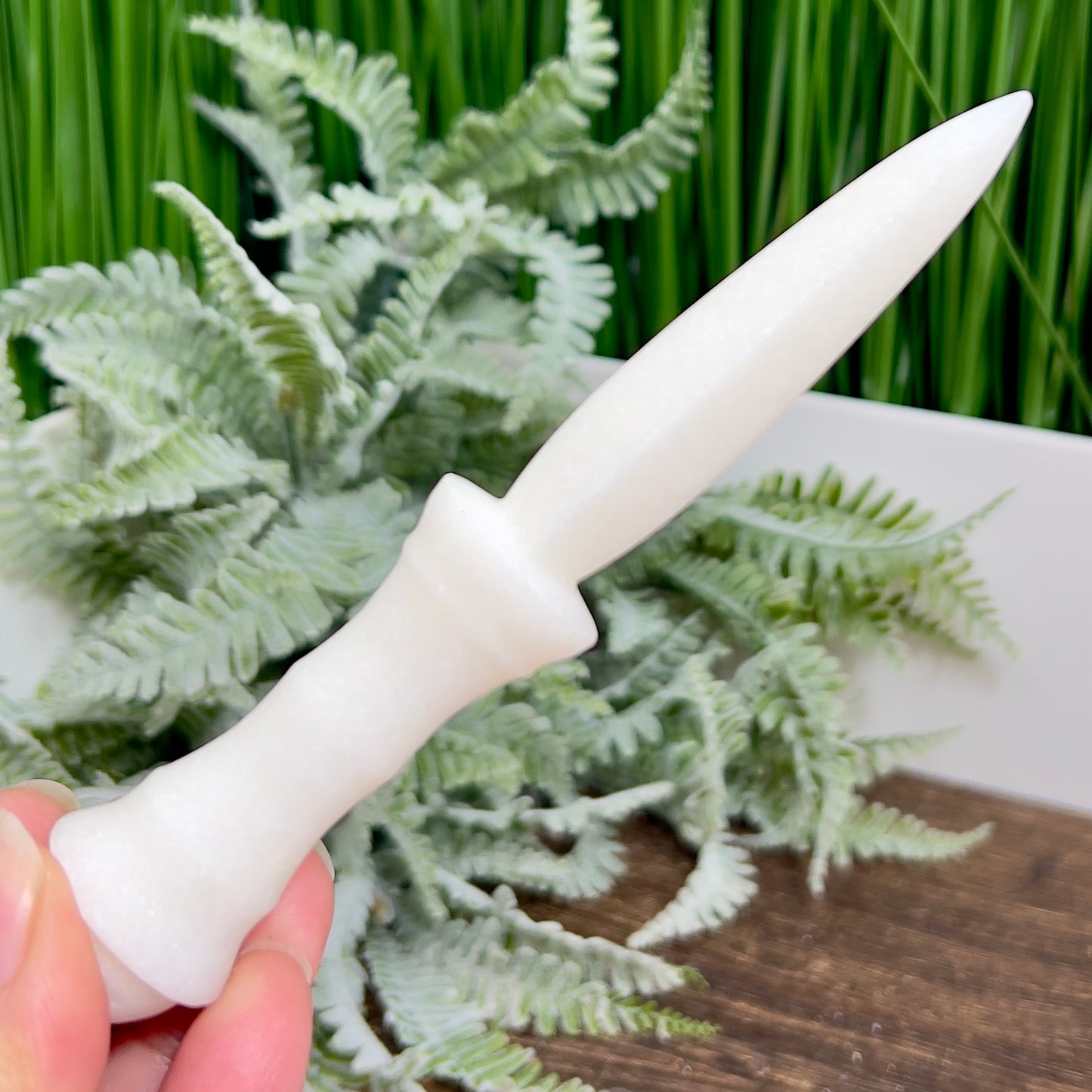 Marble White Knife Dagger Crystal Blade Decoration Reiki Healing Gift