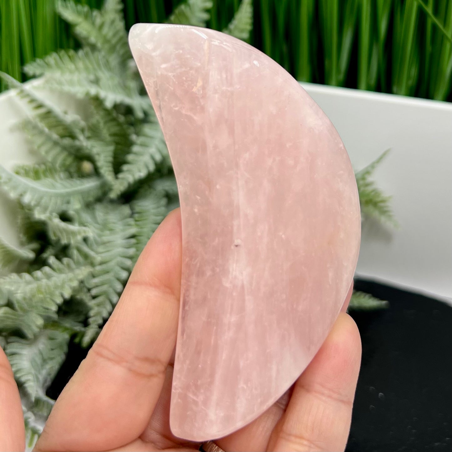 Rose Quartz Moon Crescent Bowl Crystal 156g