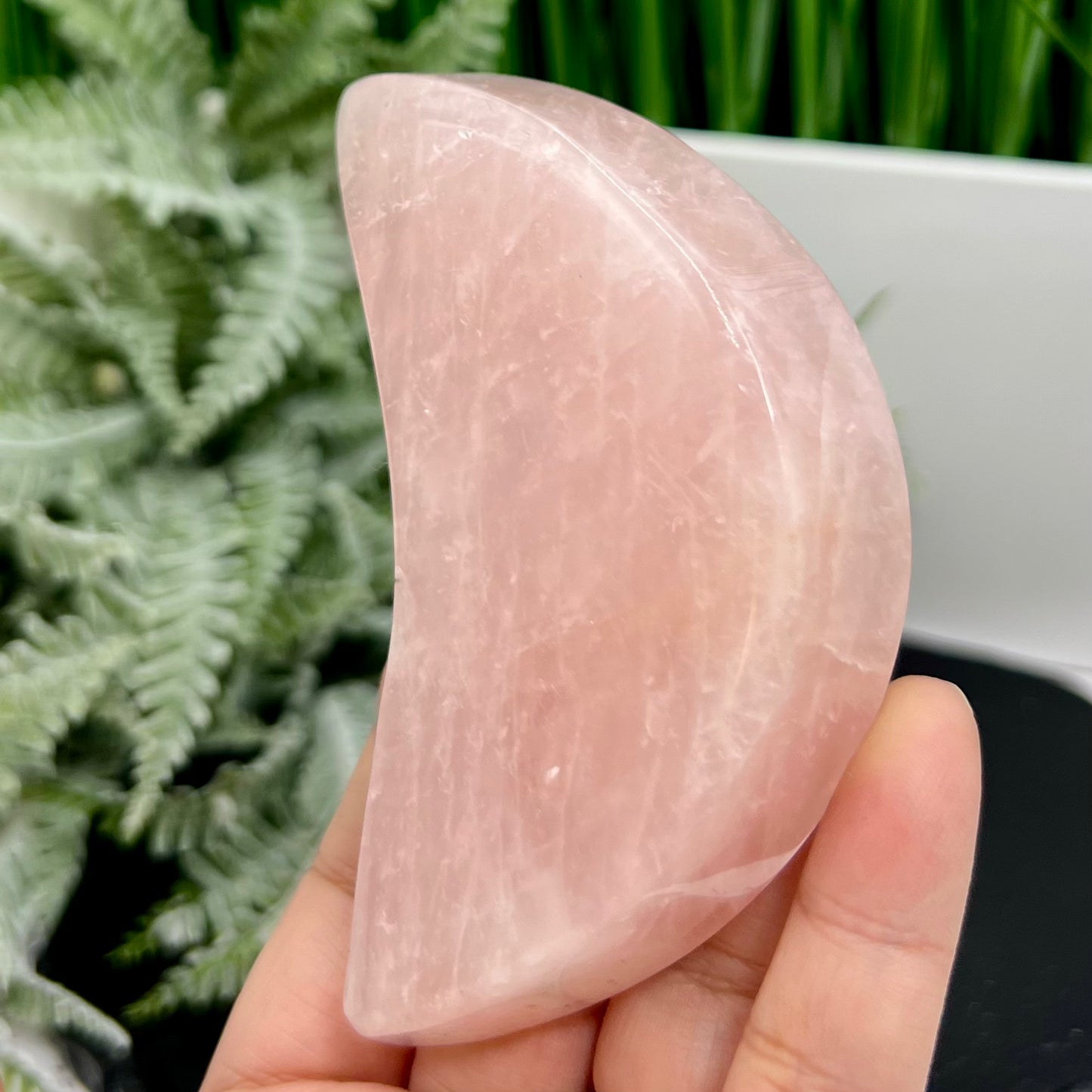 Rose Quartz Moon Crescent Bowl Crystal 156g