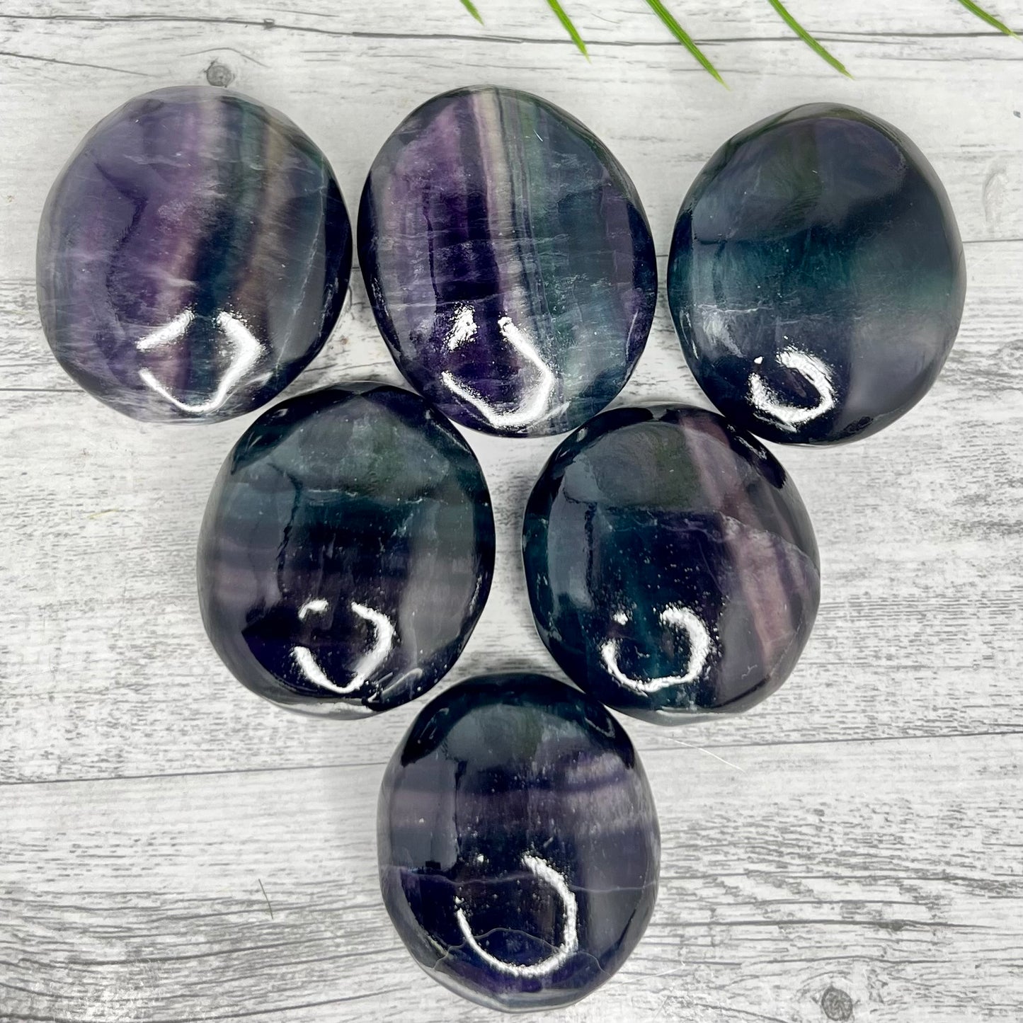 Rainbow Fluorite Palm Stone Crystal Worry Meditation YOU CHOOSE