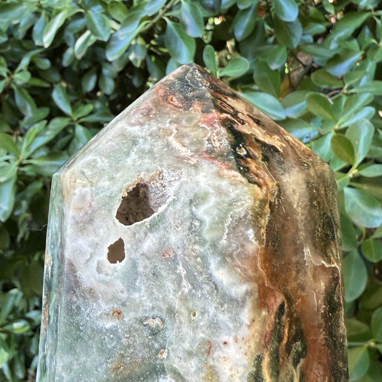 Ocean Sea Jasper Tower Healing Crystal Generator 808g 127mm