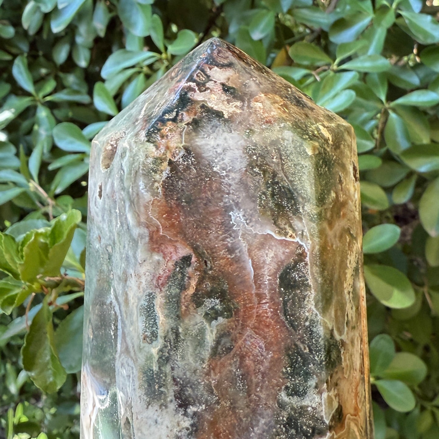 Ocean Sea Jasper Tower Healing Crystal Generator 808g 127mm