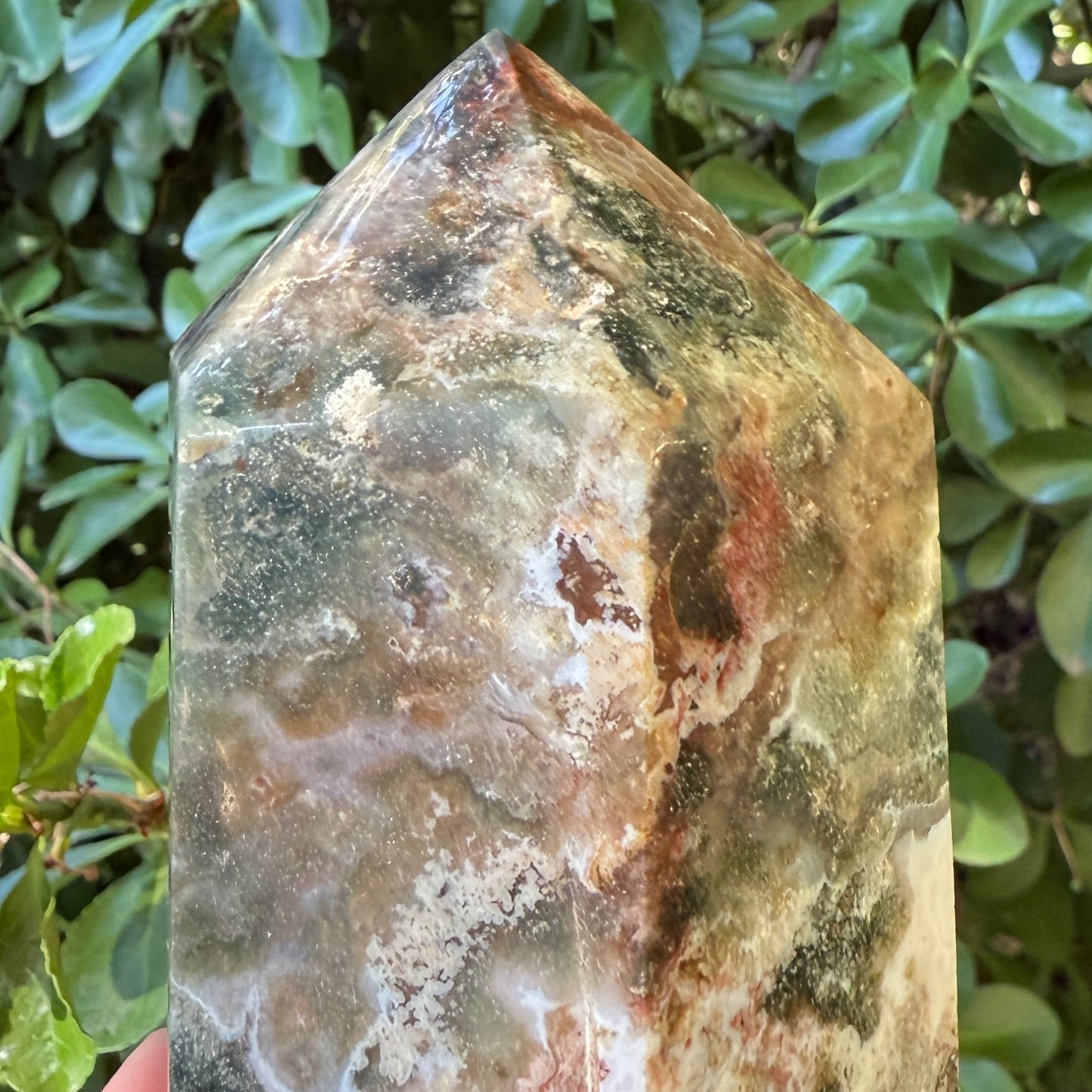 Ocean Sea Jasper Tower Healing Crystal Generator 808g 127mm