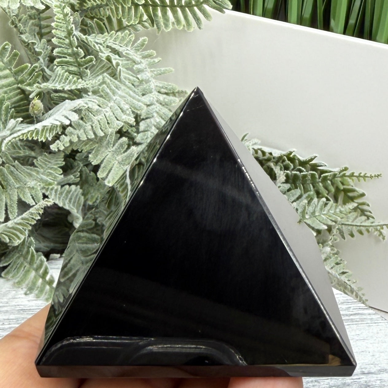 Black Obsidian Pyramid Crystal Carving 164g