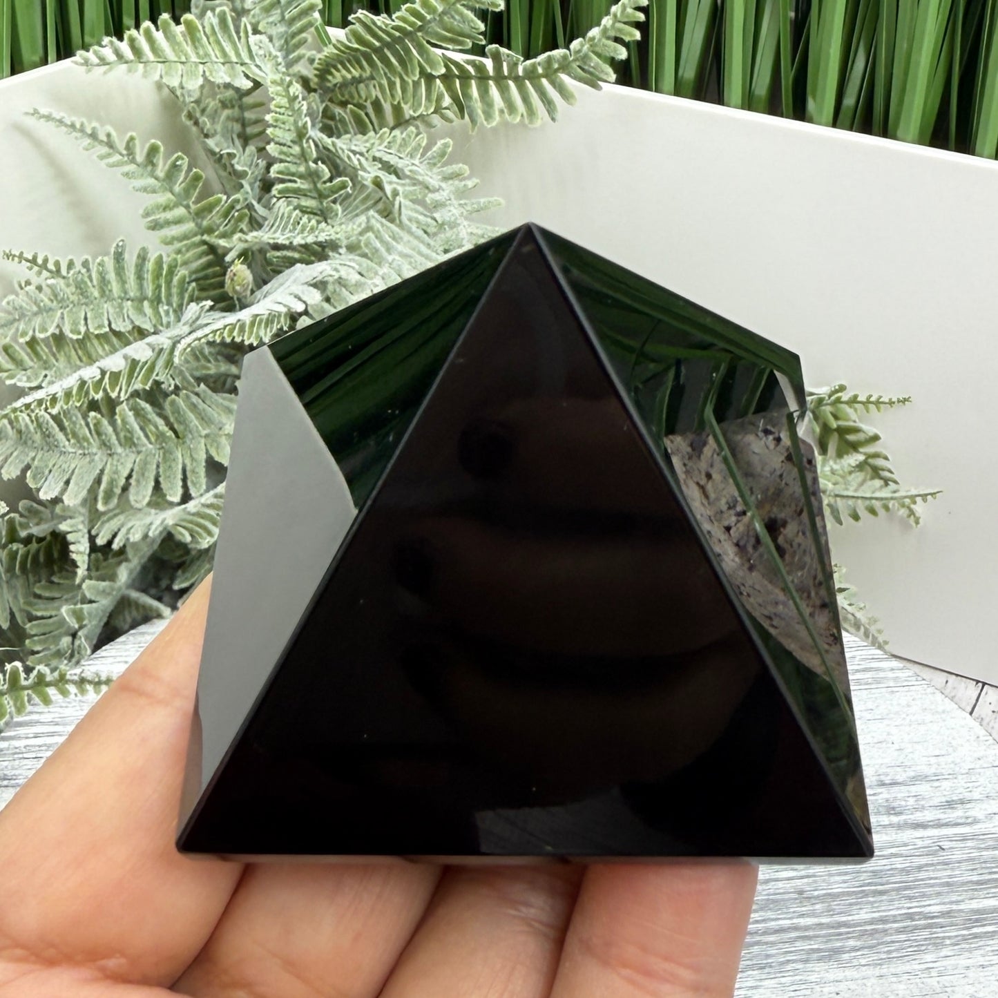 Black Obsidian Pyramid Crystal Carving 164g