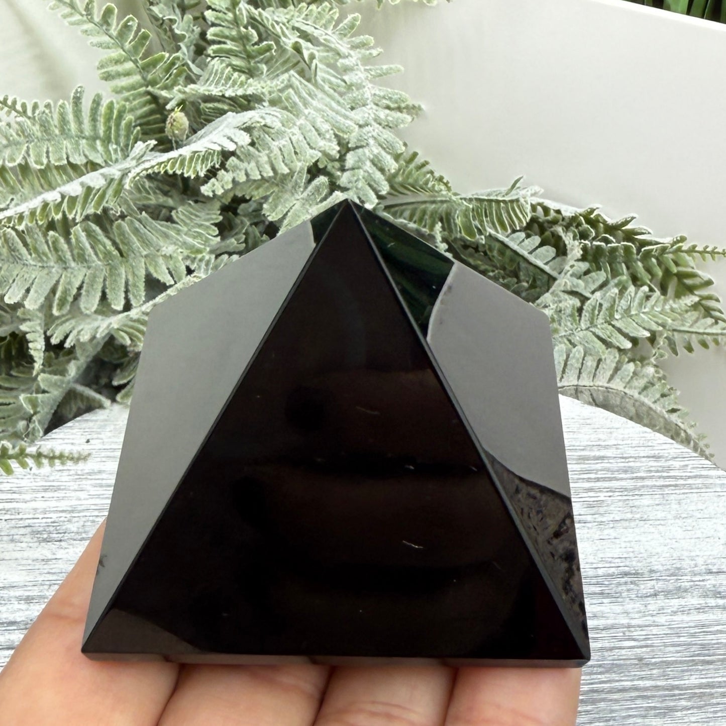 Black Obsidian Pyramid Crystal Carving 164g