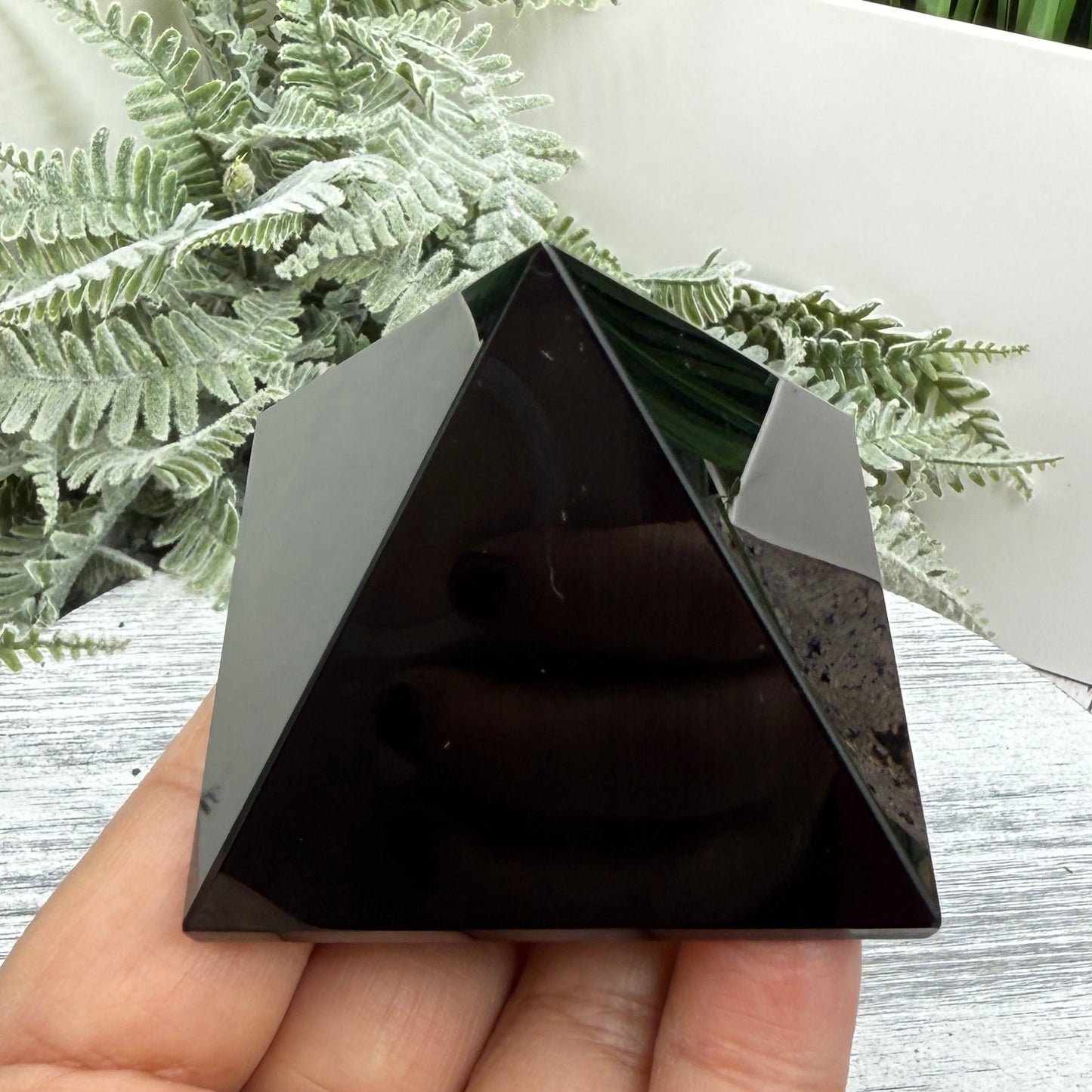 Black Obsidian Pyramid Crystal Carving 164g