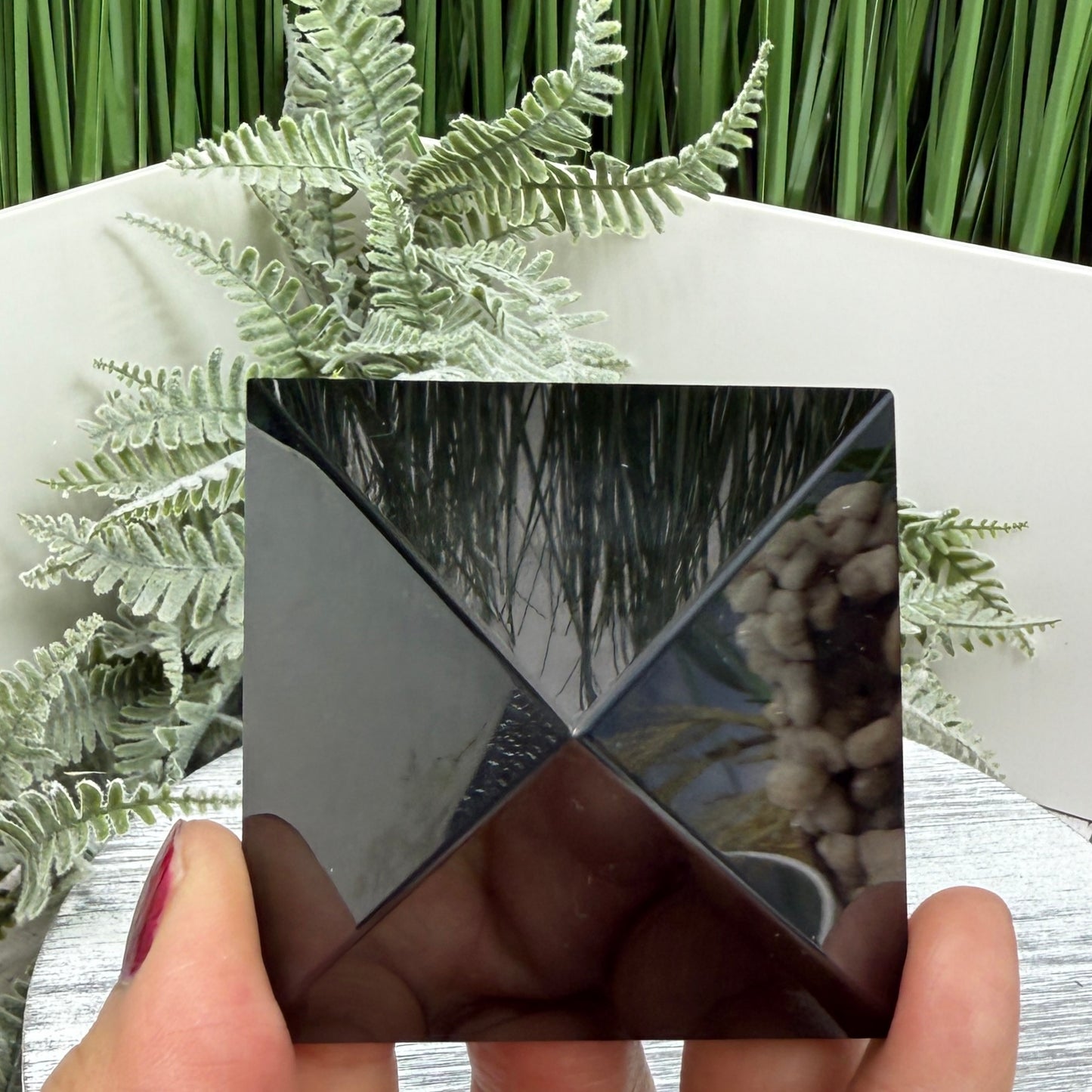 Black Obsidian Pyramid Crystal Carving 164g
