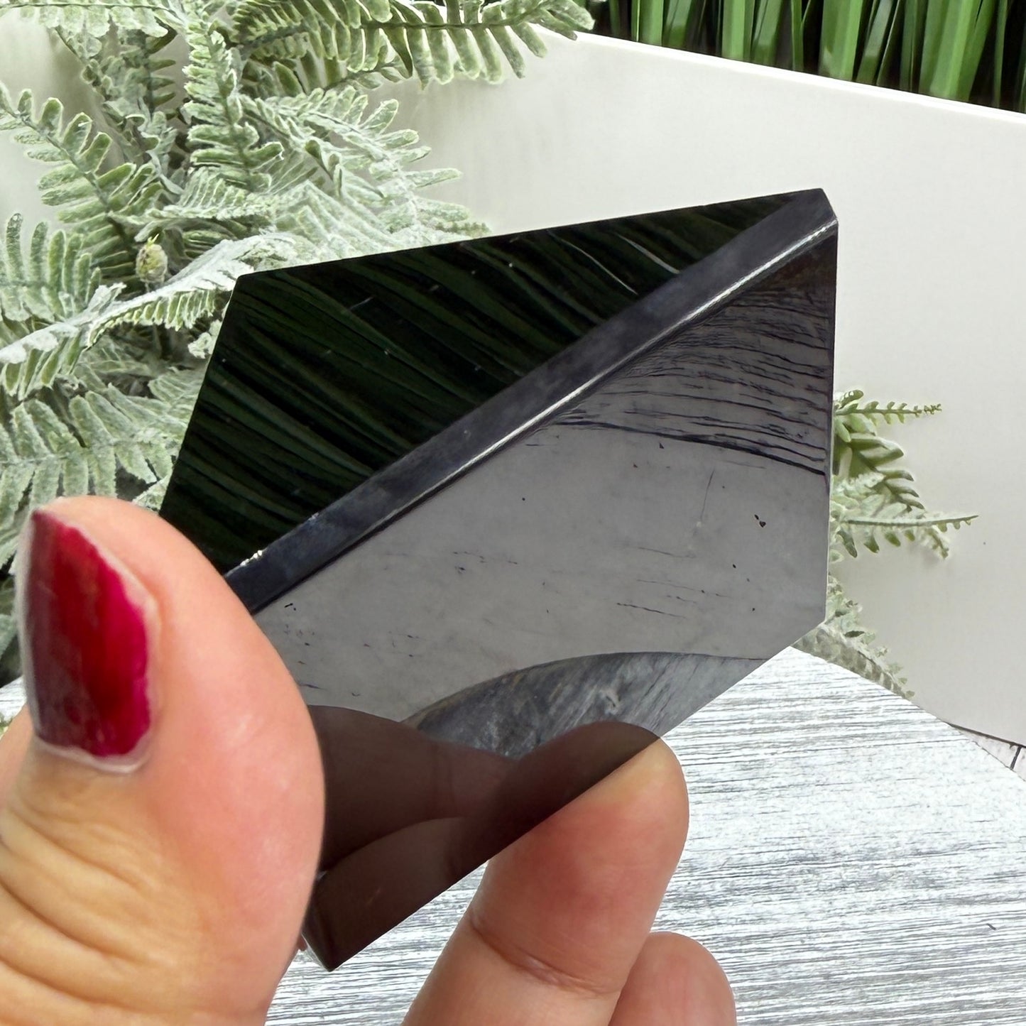 Black Obsidian Pyramid Crystal Carving 164g