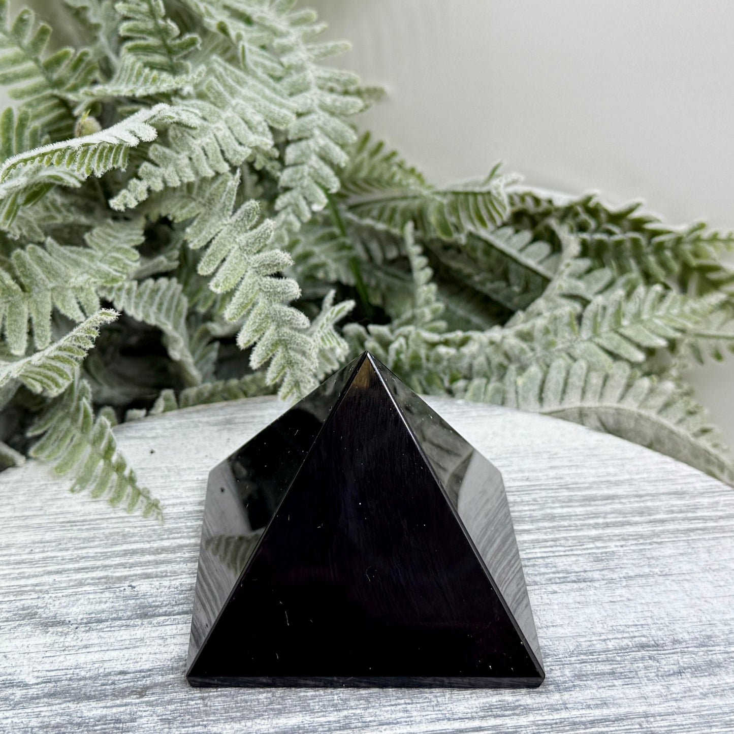 Black Obsidian Pyramid Crystal Carving 164g