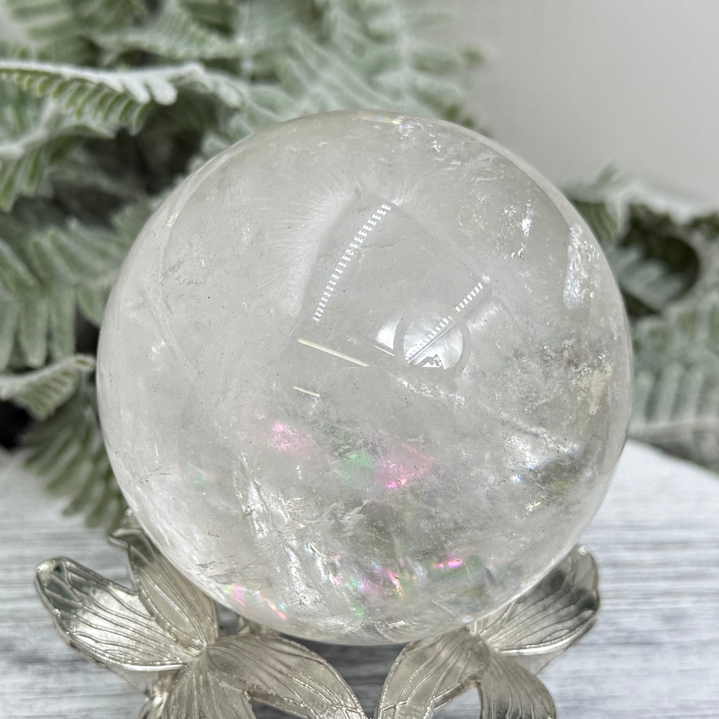 Clear Quartz Sphere High Quality Crystal Ball 390g 65mm Diameter