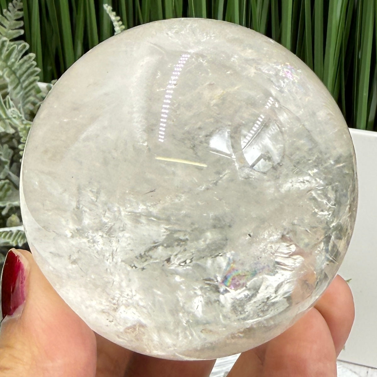 Clear Quartz Sphere High Quality Crystal Ball 390g 65mm Diameter