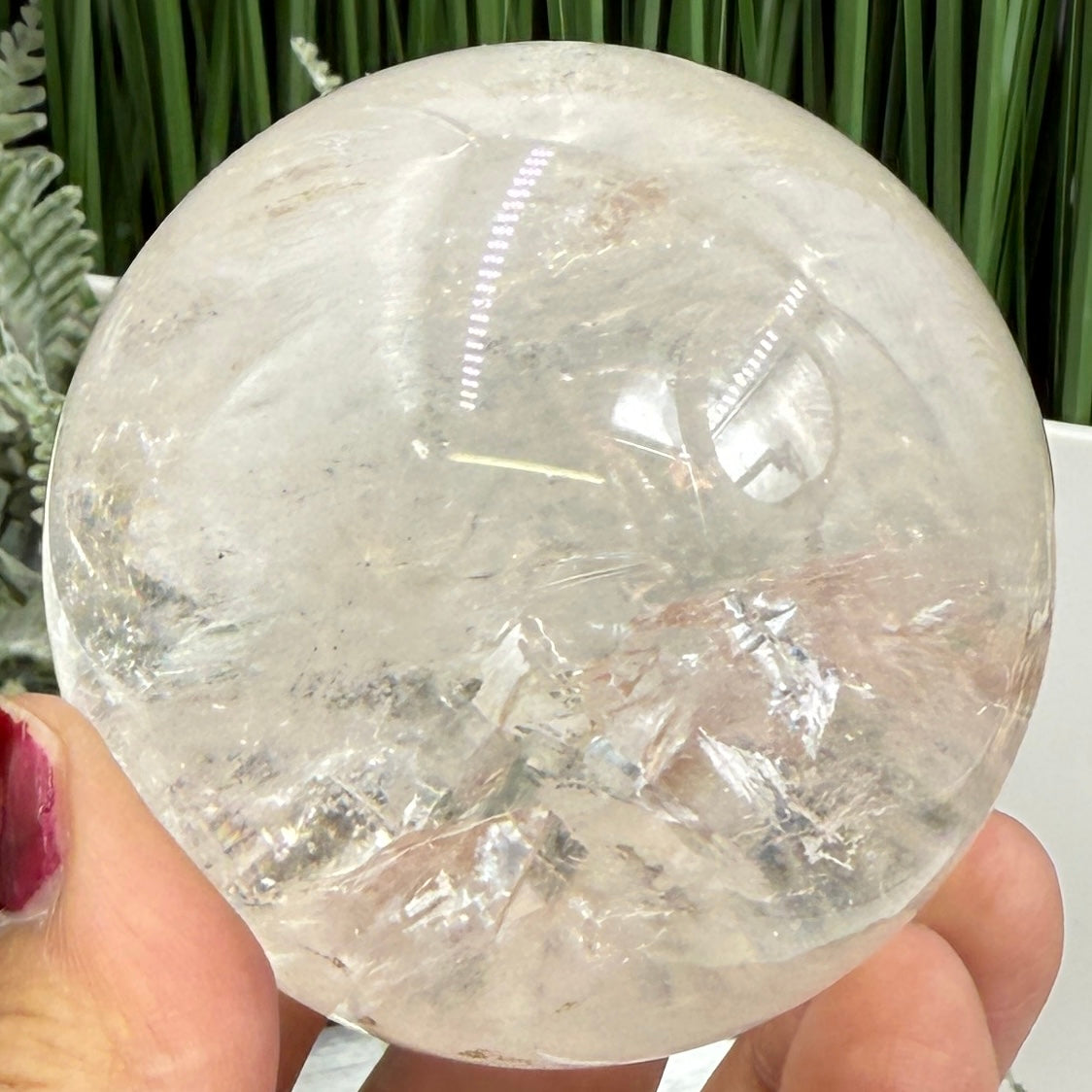 Clear Quartz Sphere High Quality Crystal Ball 390g 65mm Diameter
