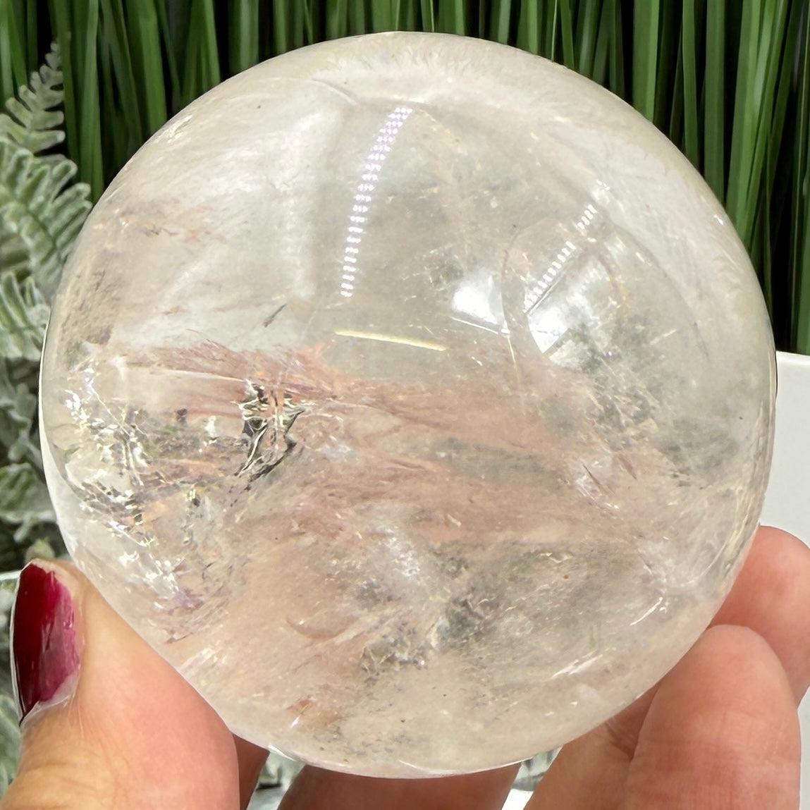 Clear Quartz Sphere High Quality Crystal Ball 390g 65mm Diameter