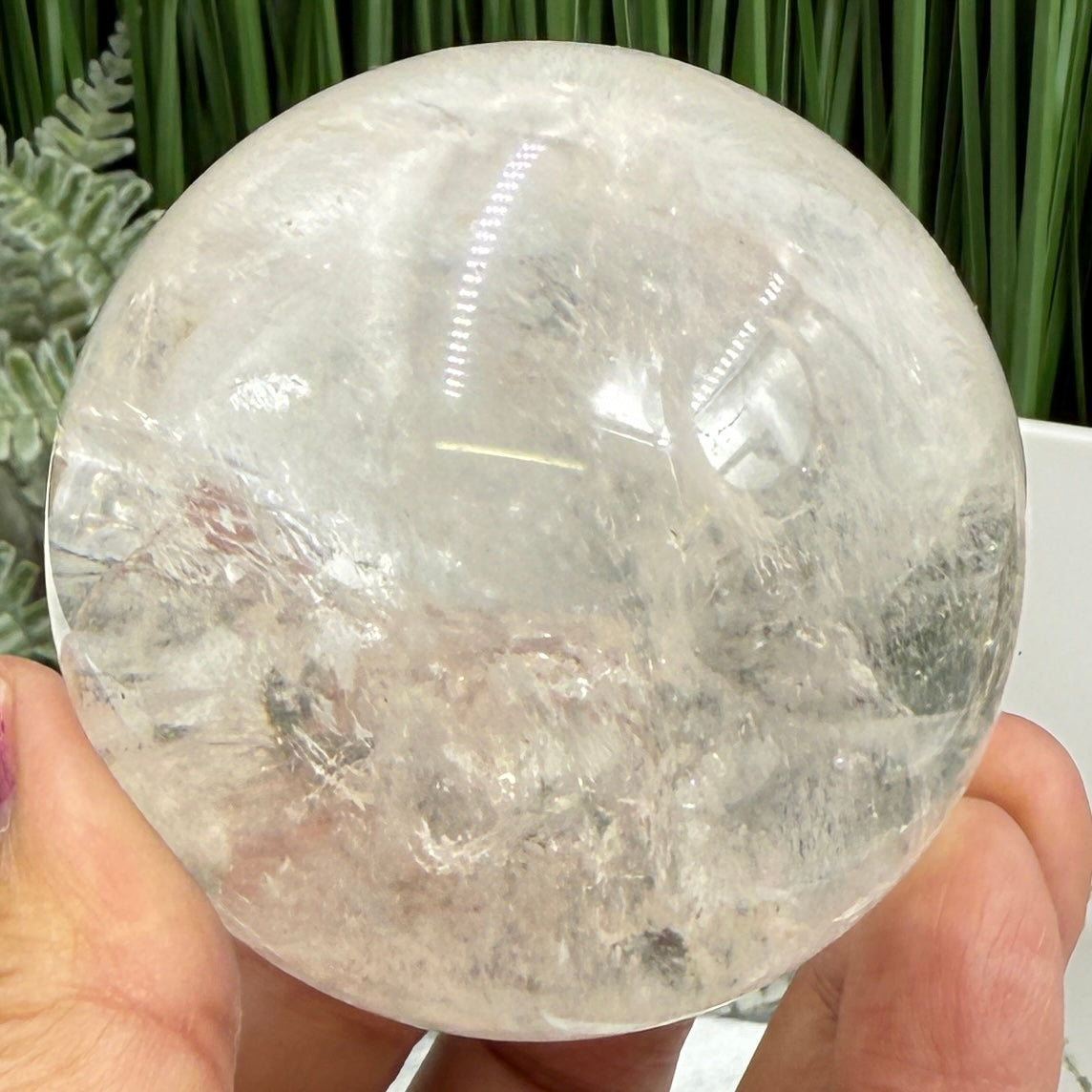 Clear Quartz Sphere High Quality Crystal Ball 390g 65mm Diameter