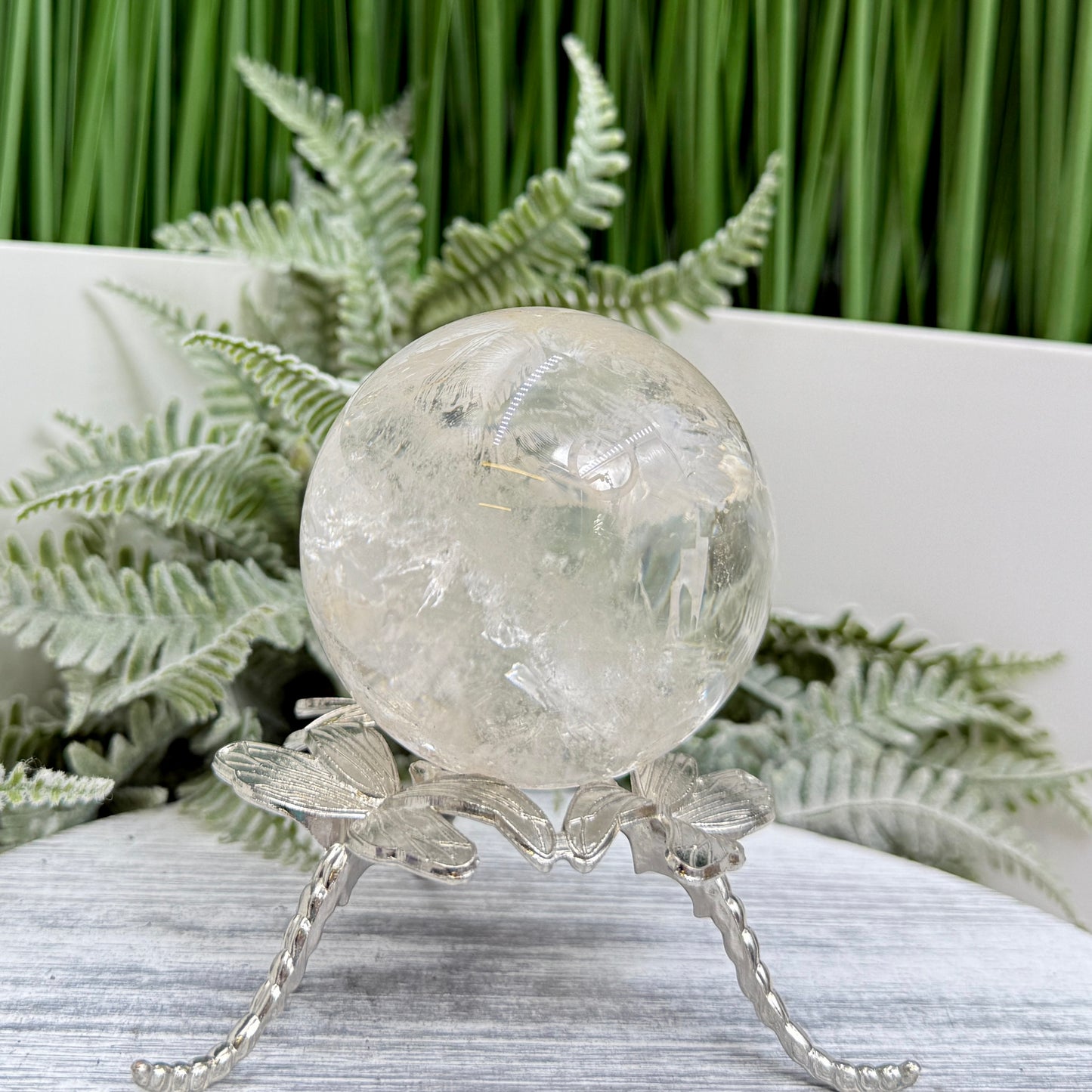 Clear Golden Healer Quartz Sphere High Quality Crystal Ball 360g 64mm Diameter