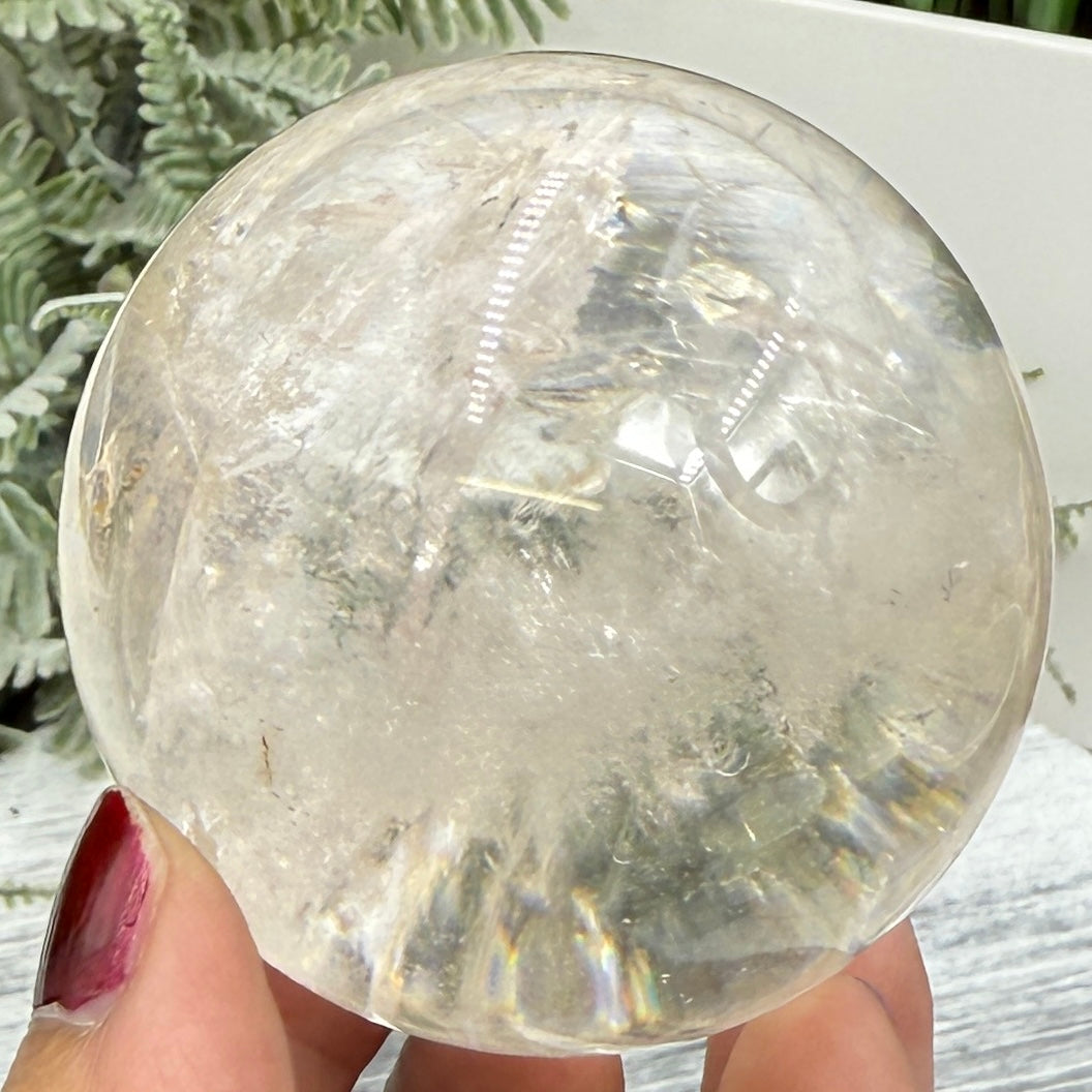 Clear Golden Healer Quartz Sphere High Quality Crystal Ball 360g 64mm Diameter