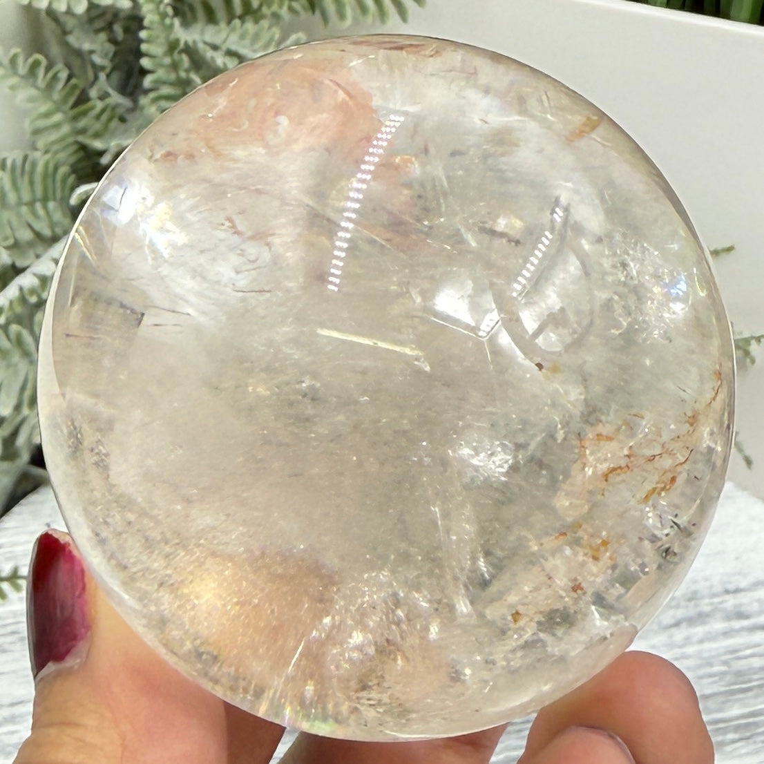 Clear Golden Healer Quartz Sphere High Quality Crystal Ball 360g 64mm Diameter