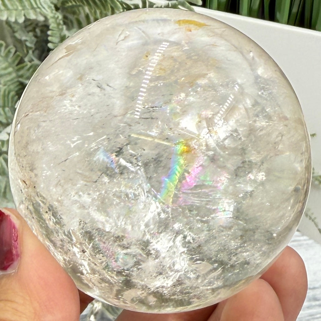 Clear Golden Healer Quartz Sphere High Quality Crystal Ball 360g 64mm Diameter