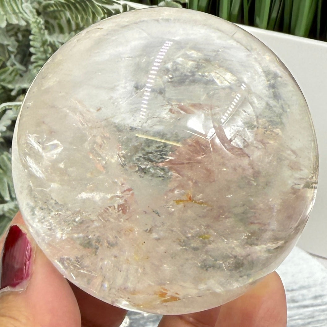 Clear Golden Healer Quartz Sphere High Quality Crystal Ball 360g 64mm Diameter