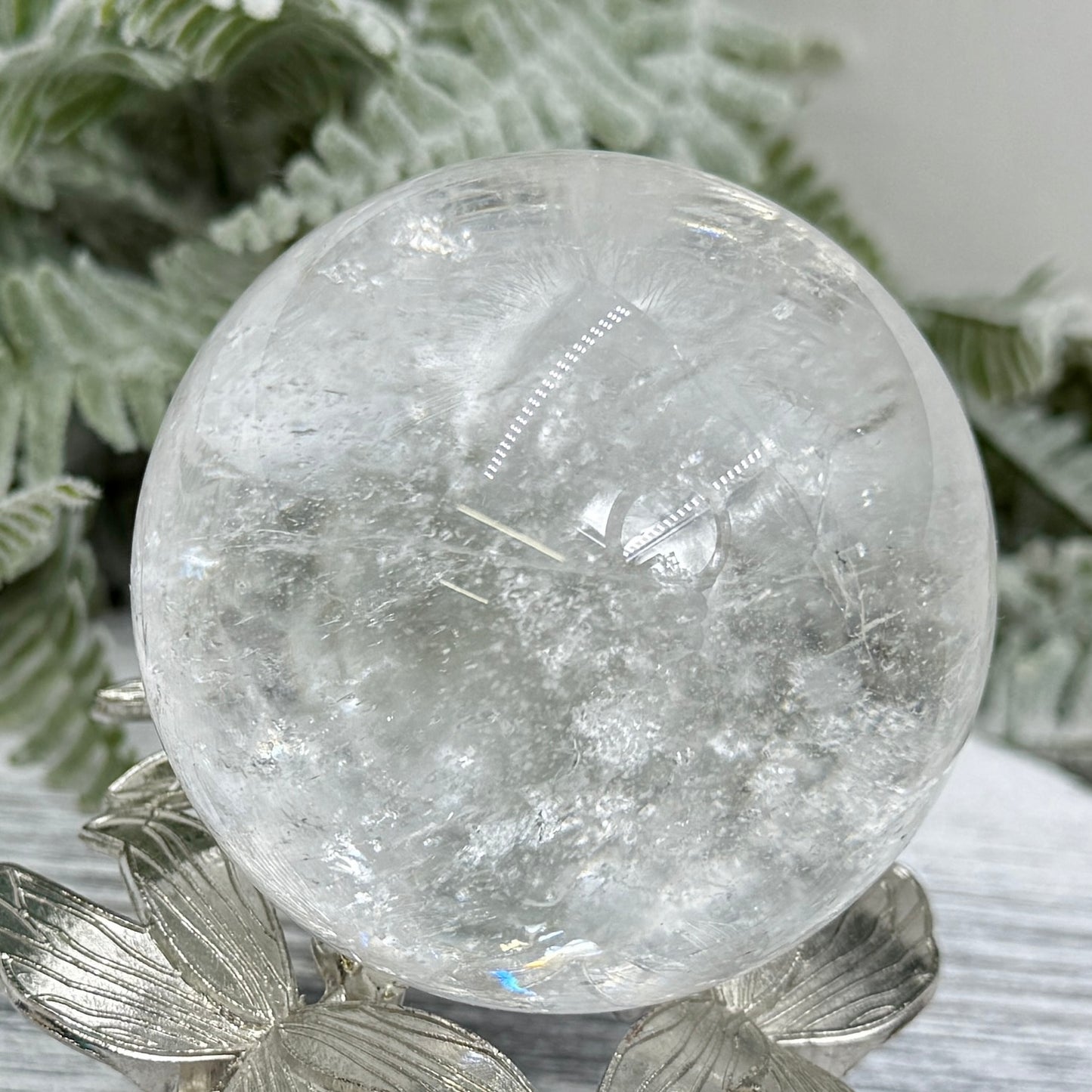 Clear Quartz Sphere High Quality Crystal Ball 306g 60mm Diameter