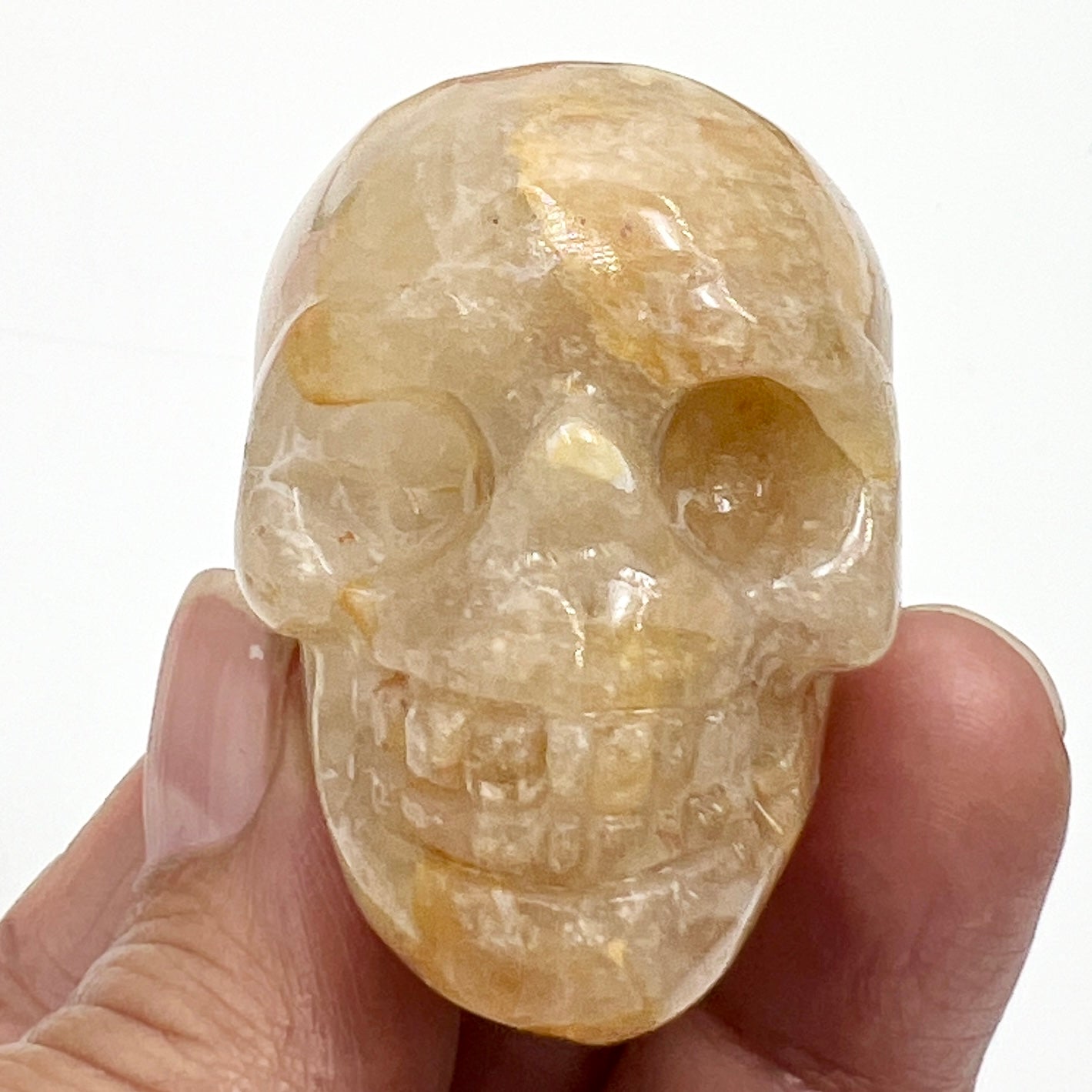 Golden Healer Quartz Skull 2 Inches Hand Carved Crystal Carving