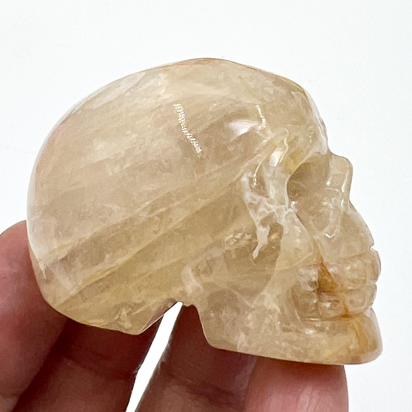 Golden Healer Quartz Skull 2 Inches Hand Carved Crystal Carving