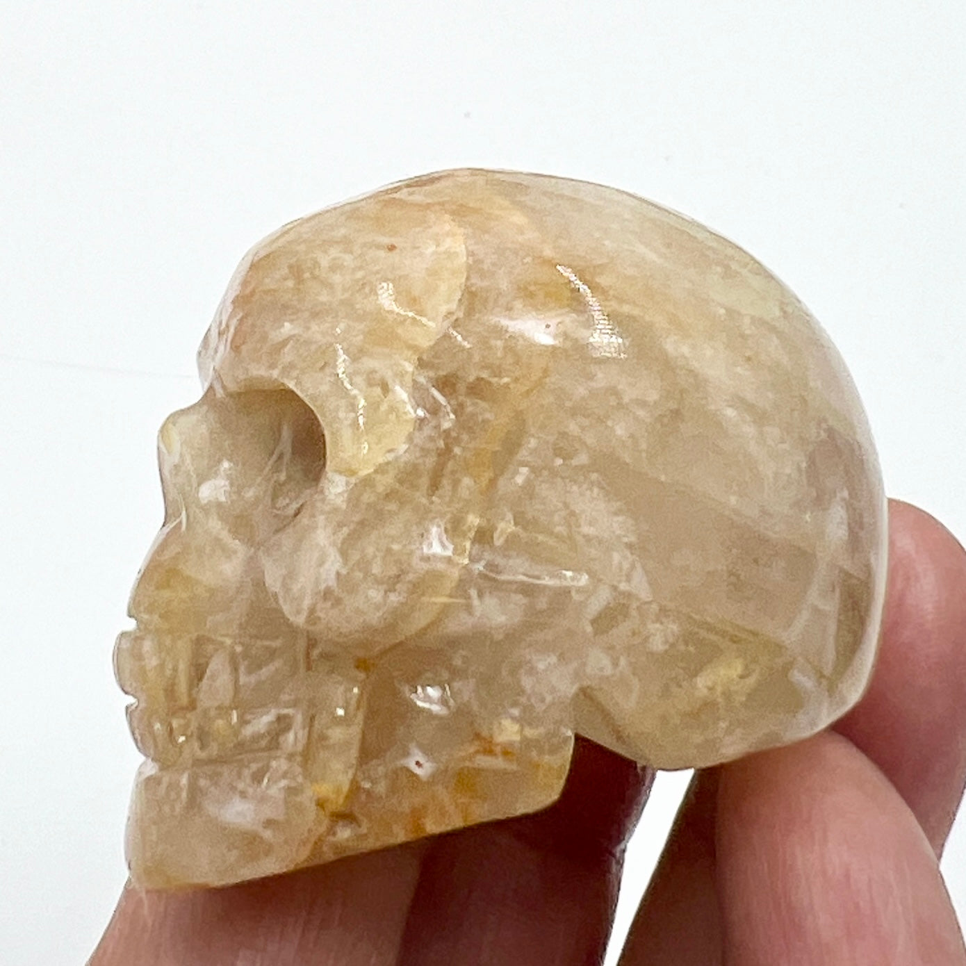 Golden Healer Quartz Skull 2 Inches Hand Carved Crystal Carving