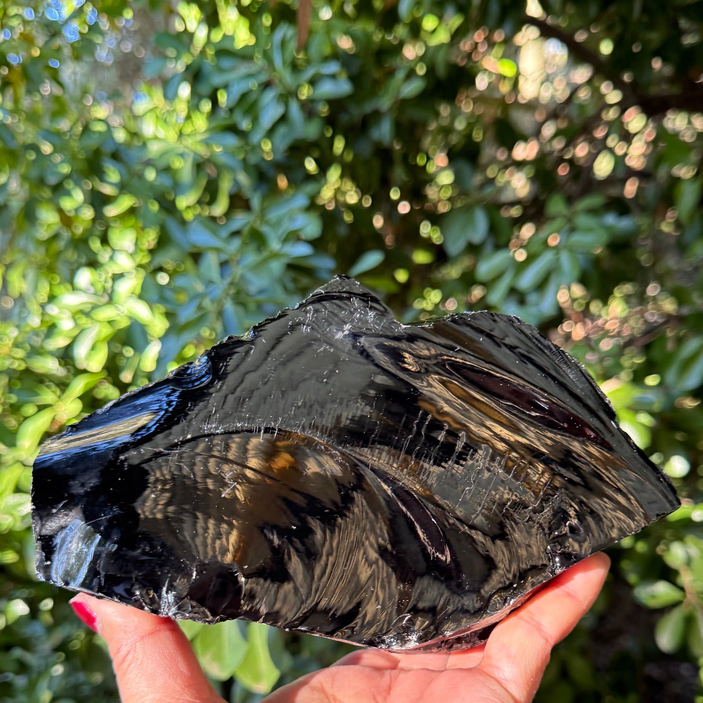 Large Black Obsidian Raw Specimen Natural Crystal 1260g
