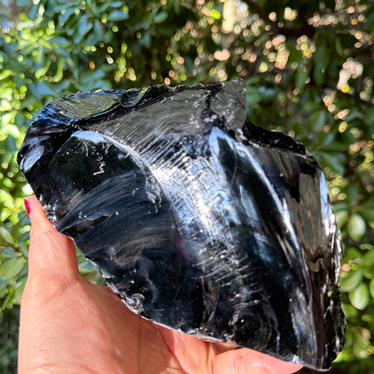 Large Black Obsidian Raw Specimen Natural Crystal 1260g