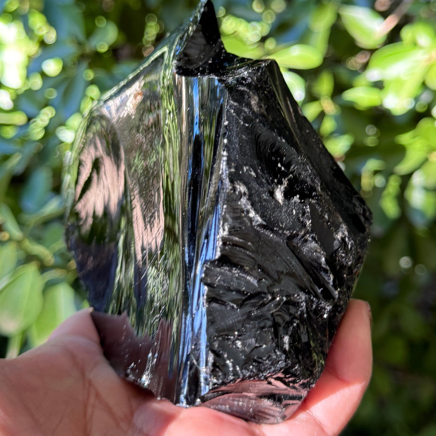 Large Black Obsidian Raw Specimen Natural Crystal 1260g