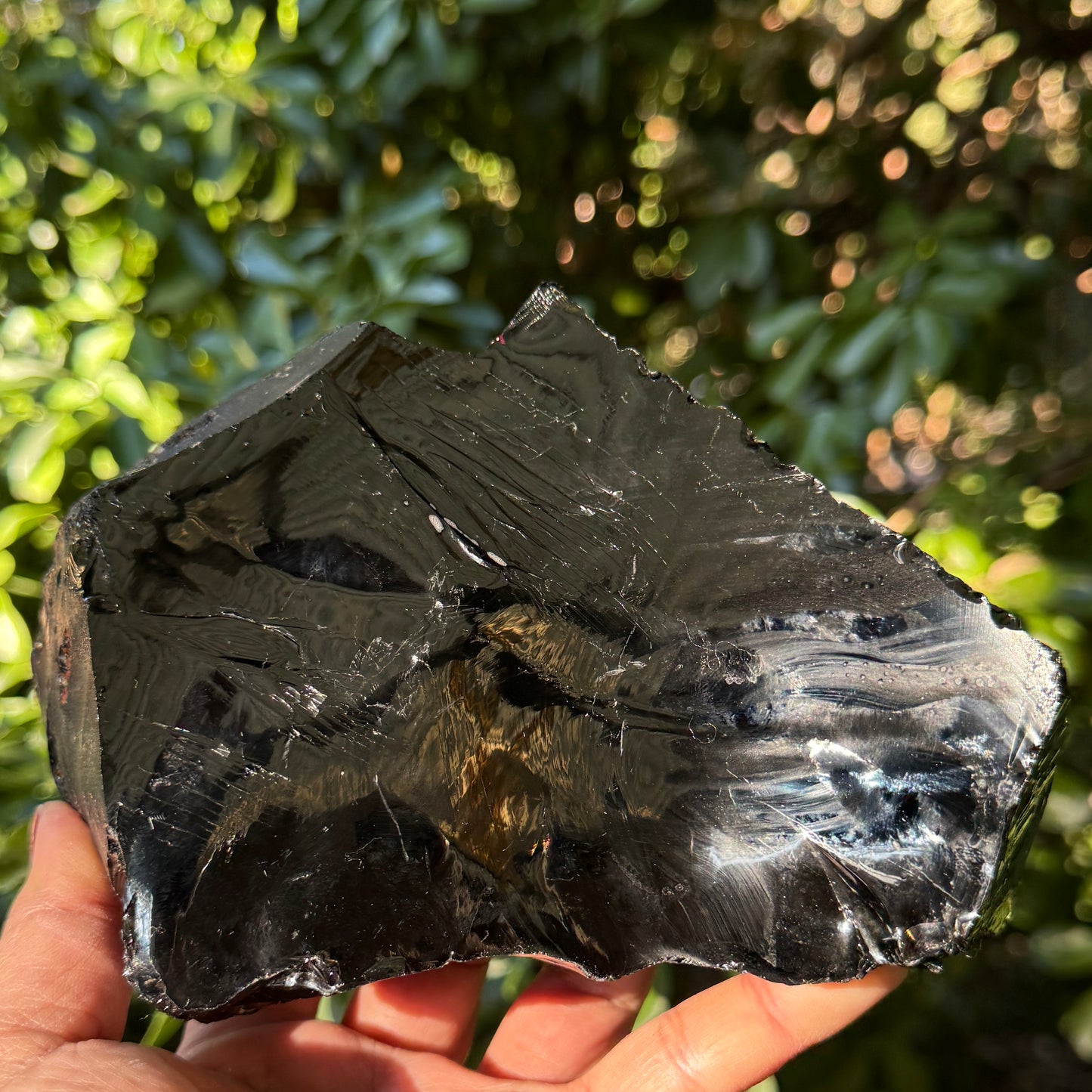 Large Black Obsidian Raw Specimen Natural Crystal 1260g