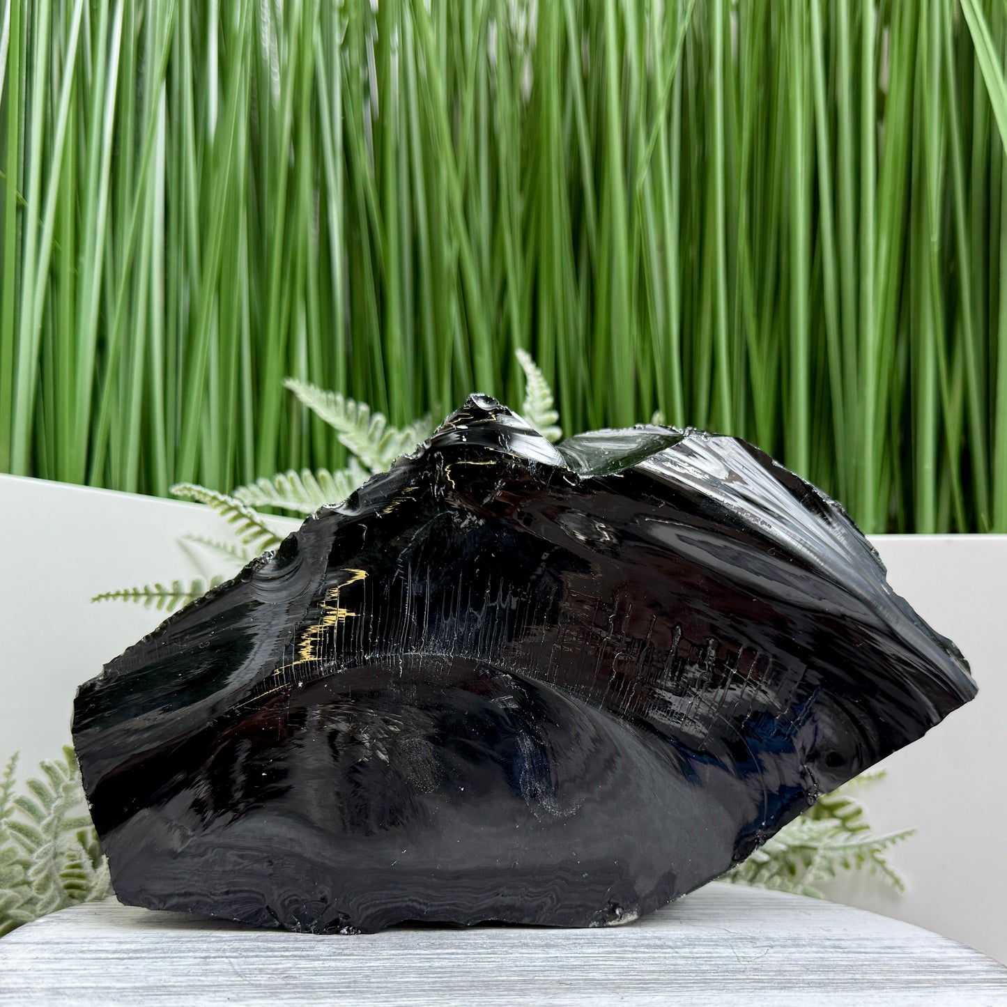 Large Black Obsidian Raw Specimen Natural Crystal 1260g