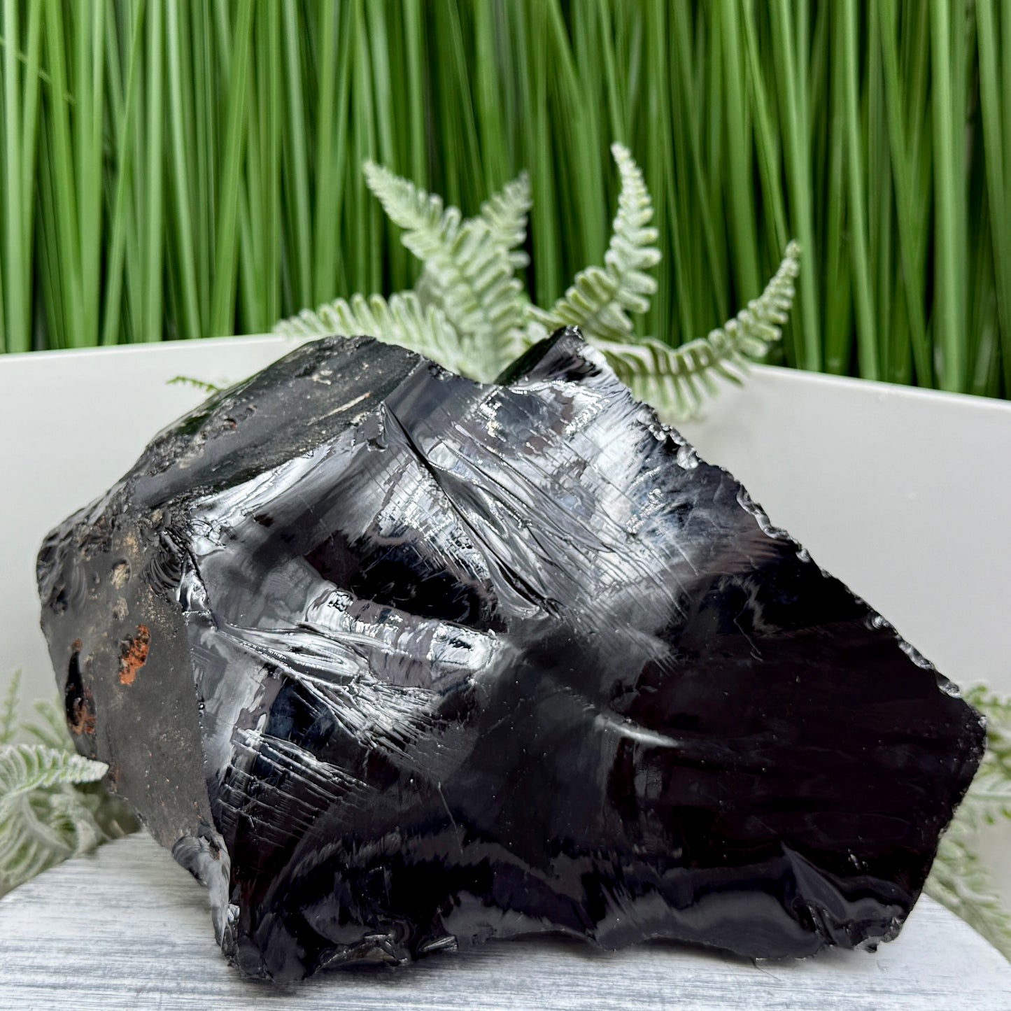 Large Black Obsidian Raw Specimen Natural Crystal 1260g
