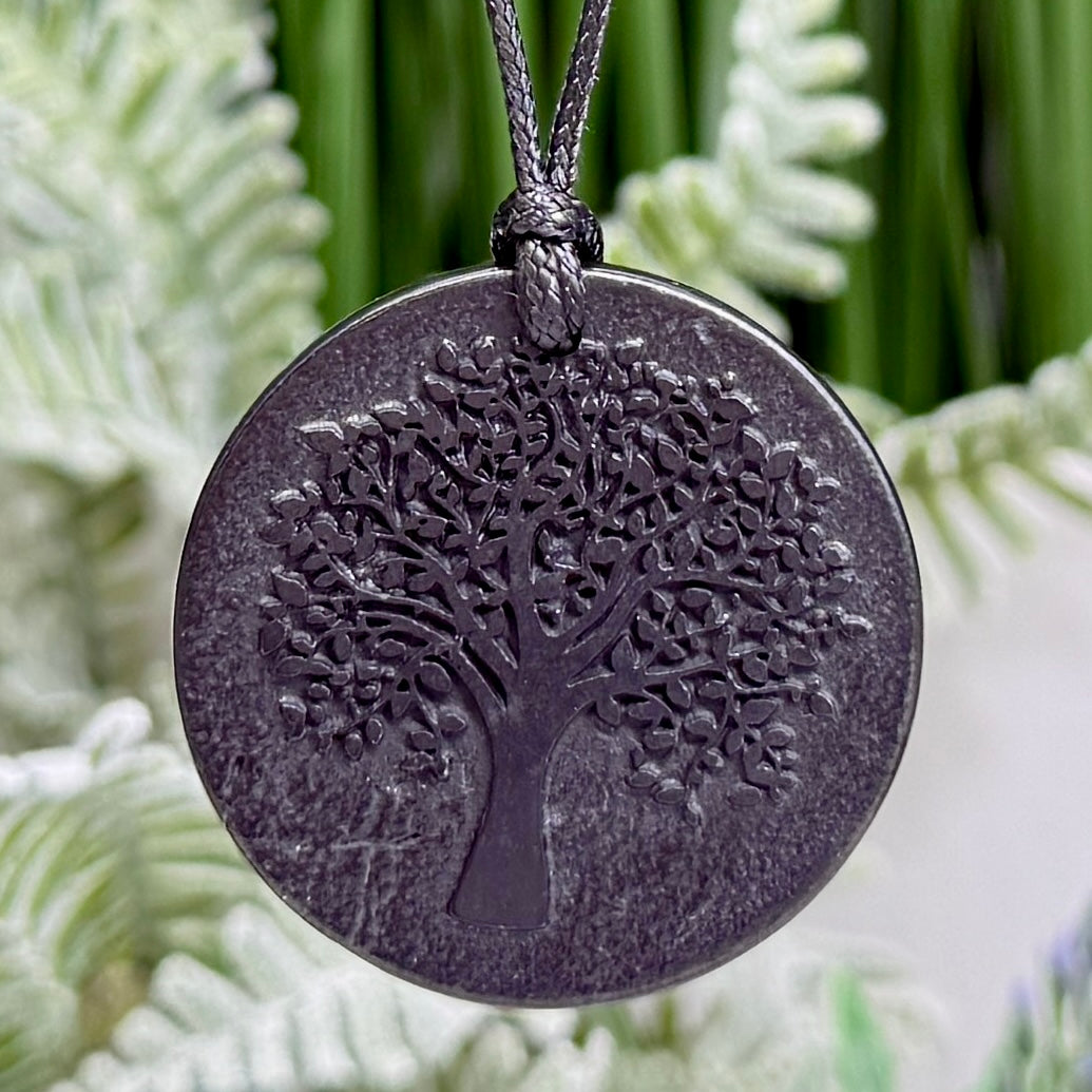 Shungite Pendent Necklace Wearable EMF Protection Crystal