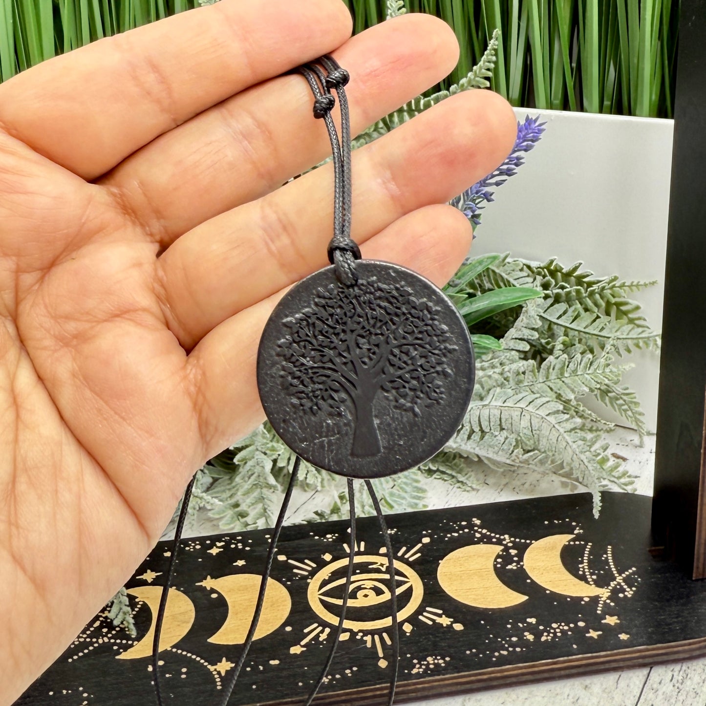 Shungite Pendent Necklace Wearable EMF Protection Crystal