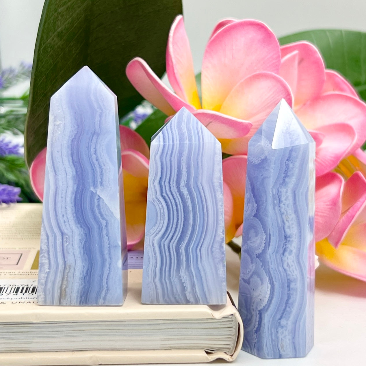 Blue Lace Agate Towers Points Crystal Generators YOU CHOOSE