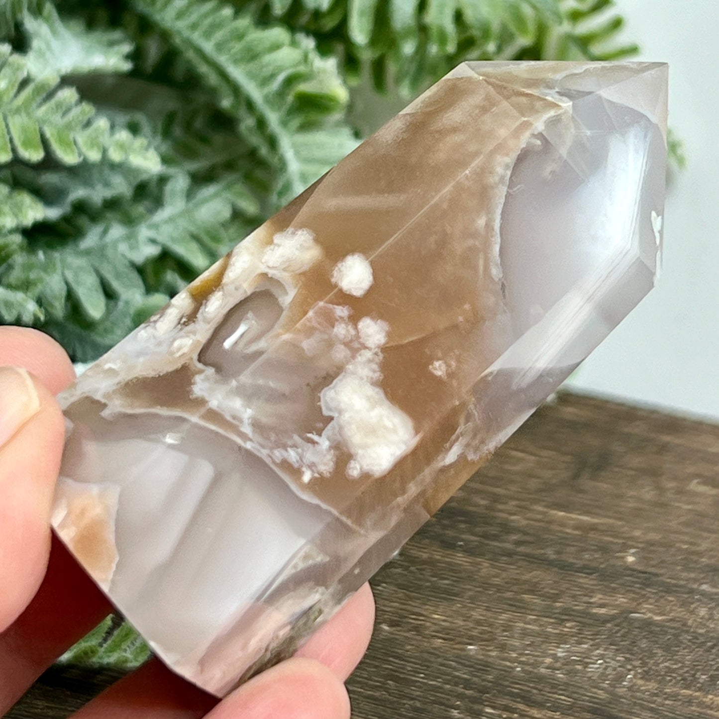 Flower Agate Tower Healing Crystal Generator 136g 77mm