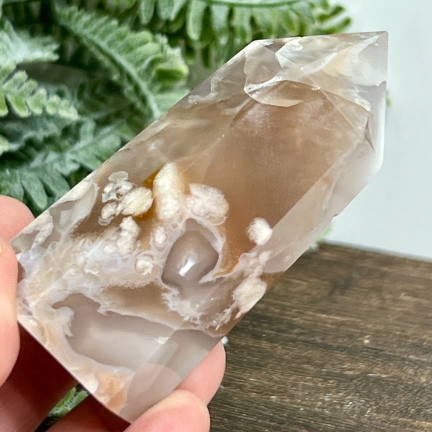 Flower Agate Tower Healing Crystal Generator 136g 77mm