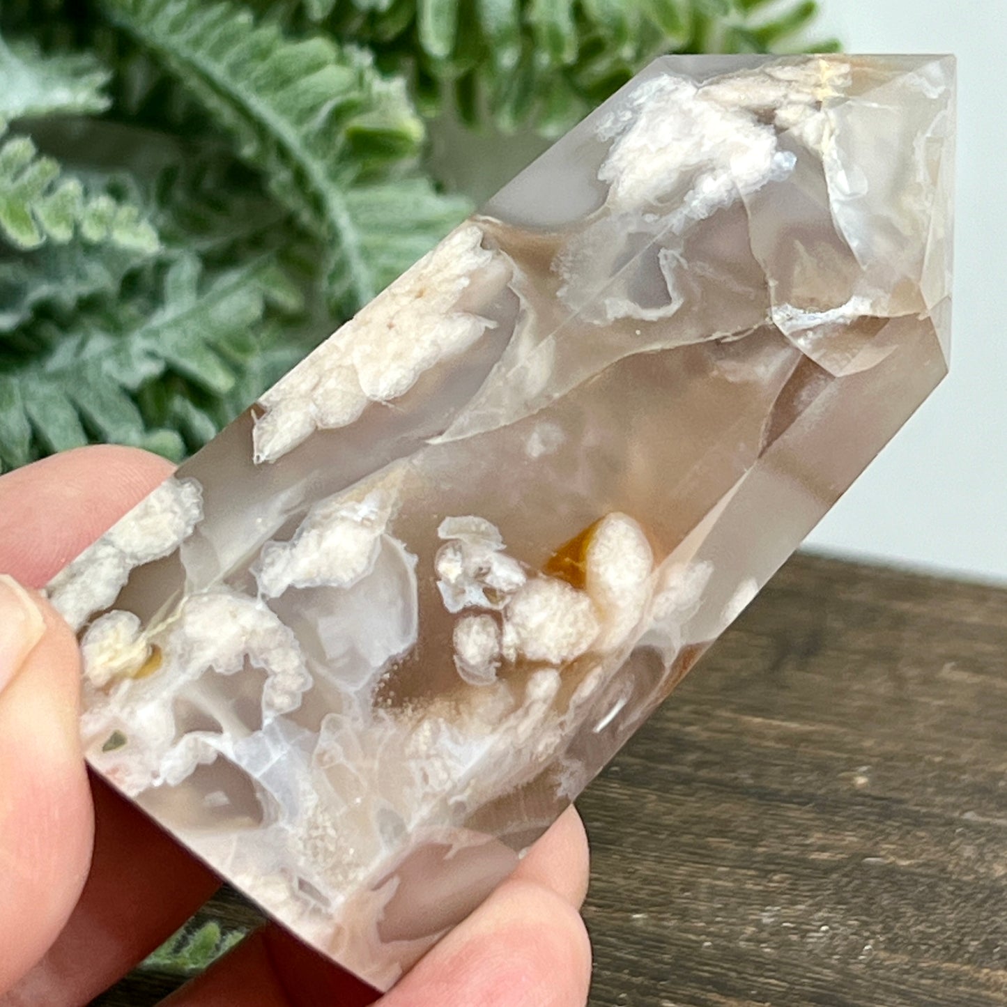 Flower Agate Tower Healing Crystal Generator 136g 77mm