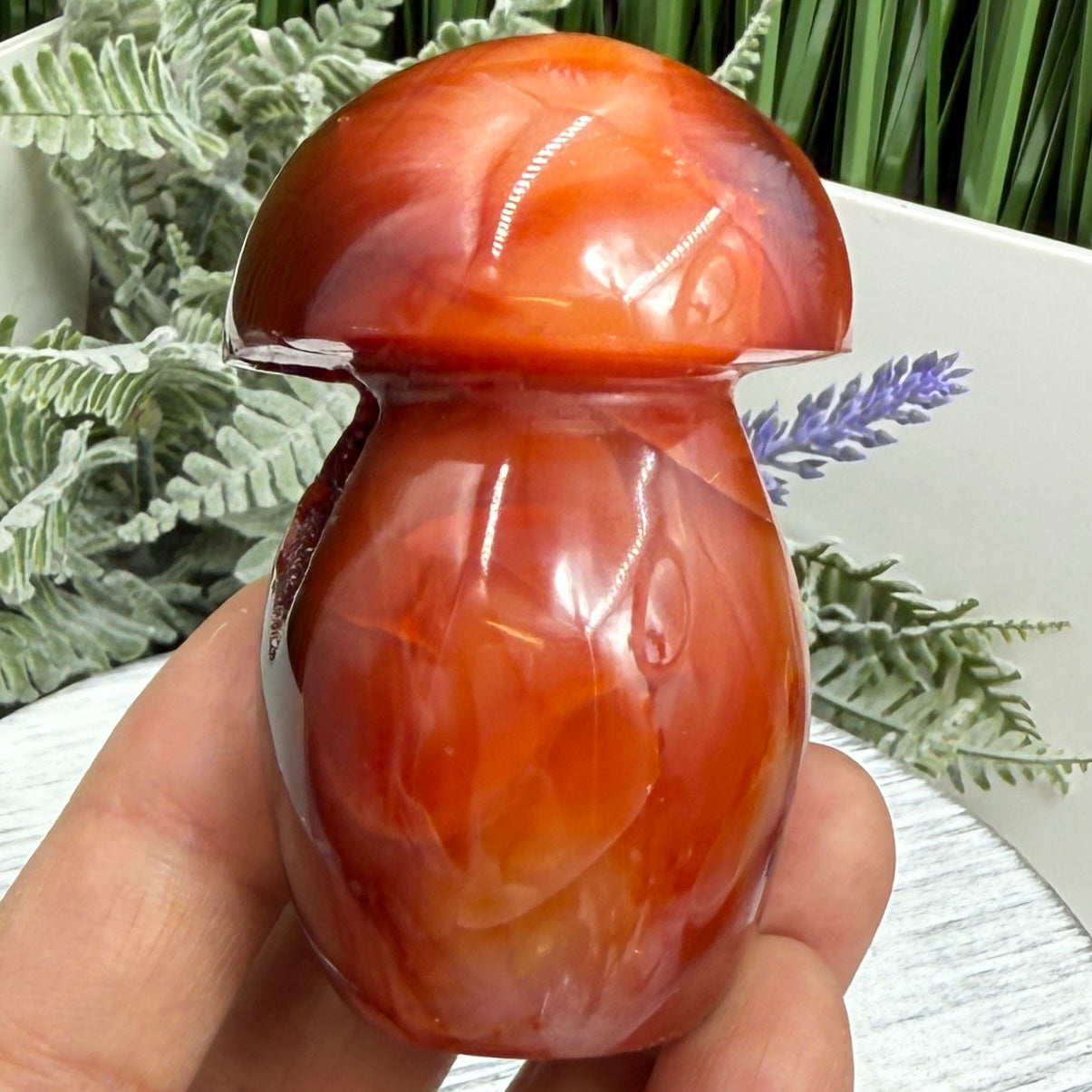 Carnelian Mushroon Healing Crystal Ornament 150g