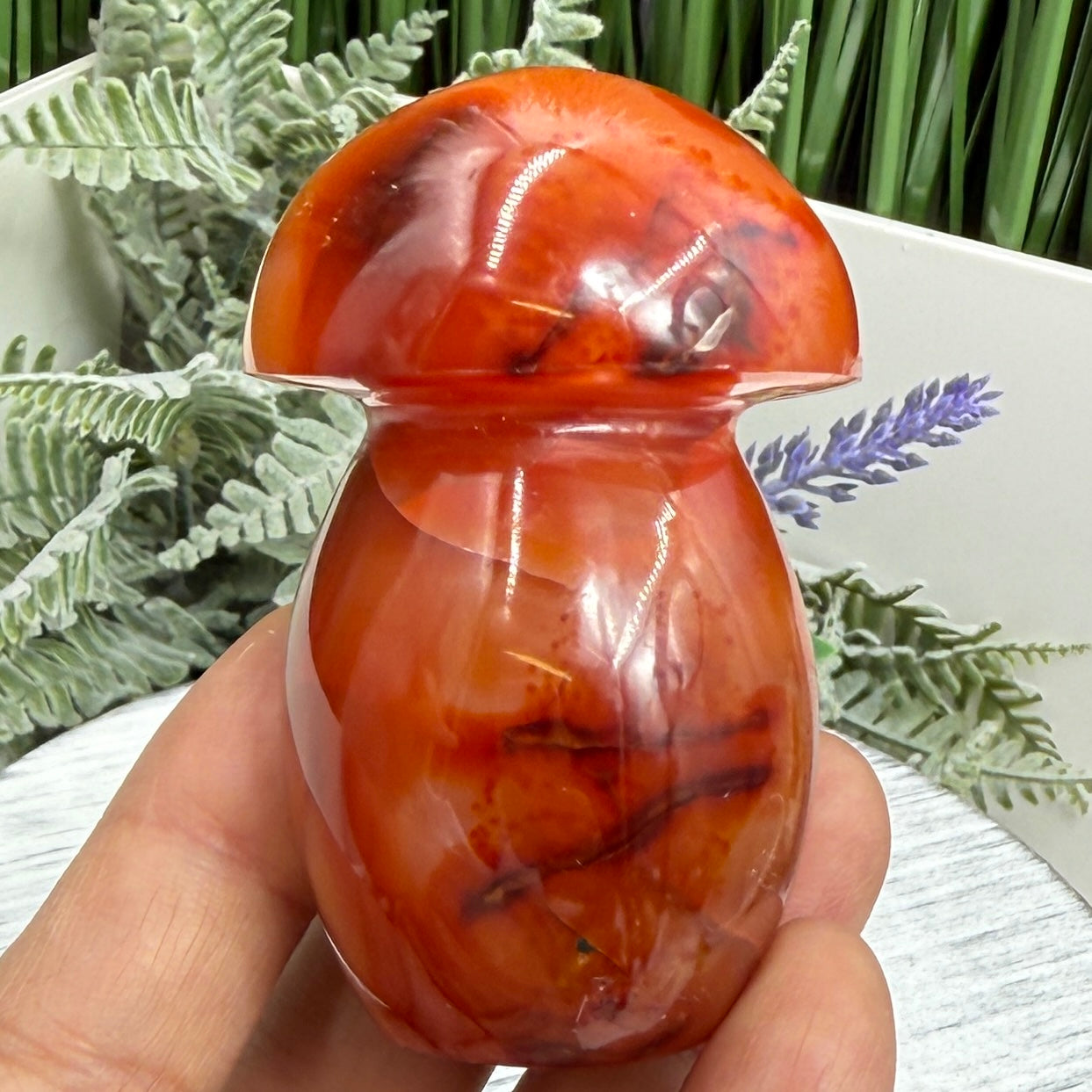 Carnelian Mushroon Healing Crystal Ornament 150g