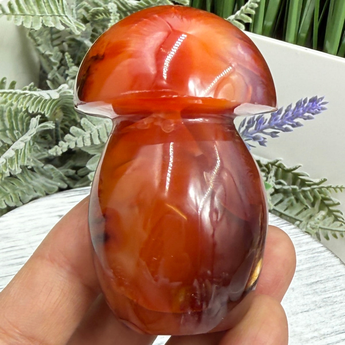 Carnelian Mushroon Healing Crystal Ornament 150g