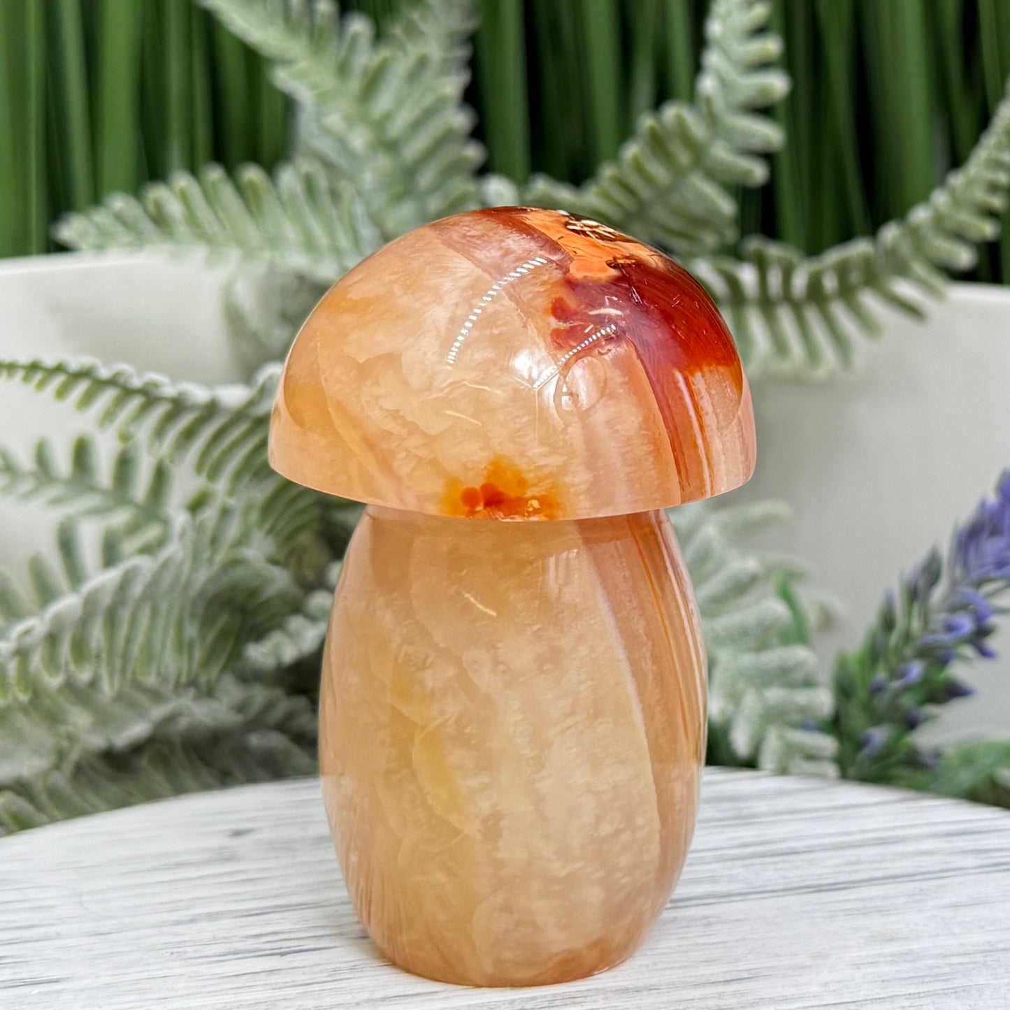 Carnelian Mushroon Healing Crystal Ornament 156g