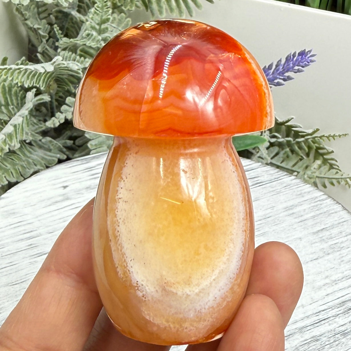 Carnelian Mushroon Healing Crystal Ornament 156g
