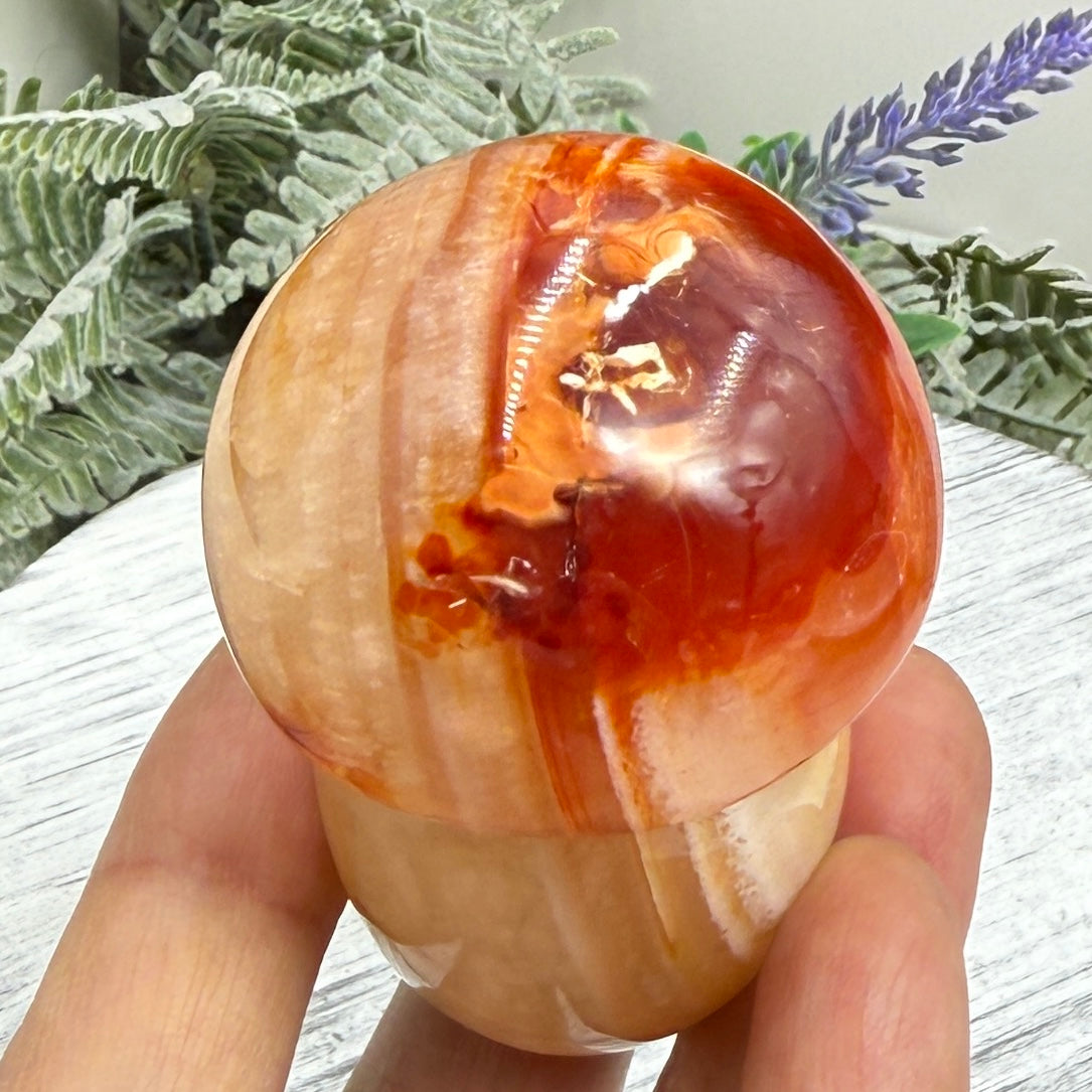 Carnelian Mushroon Healing Crystal Ornament 156g